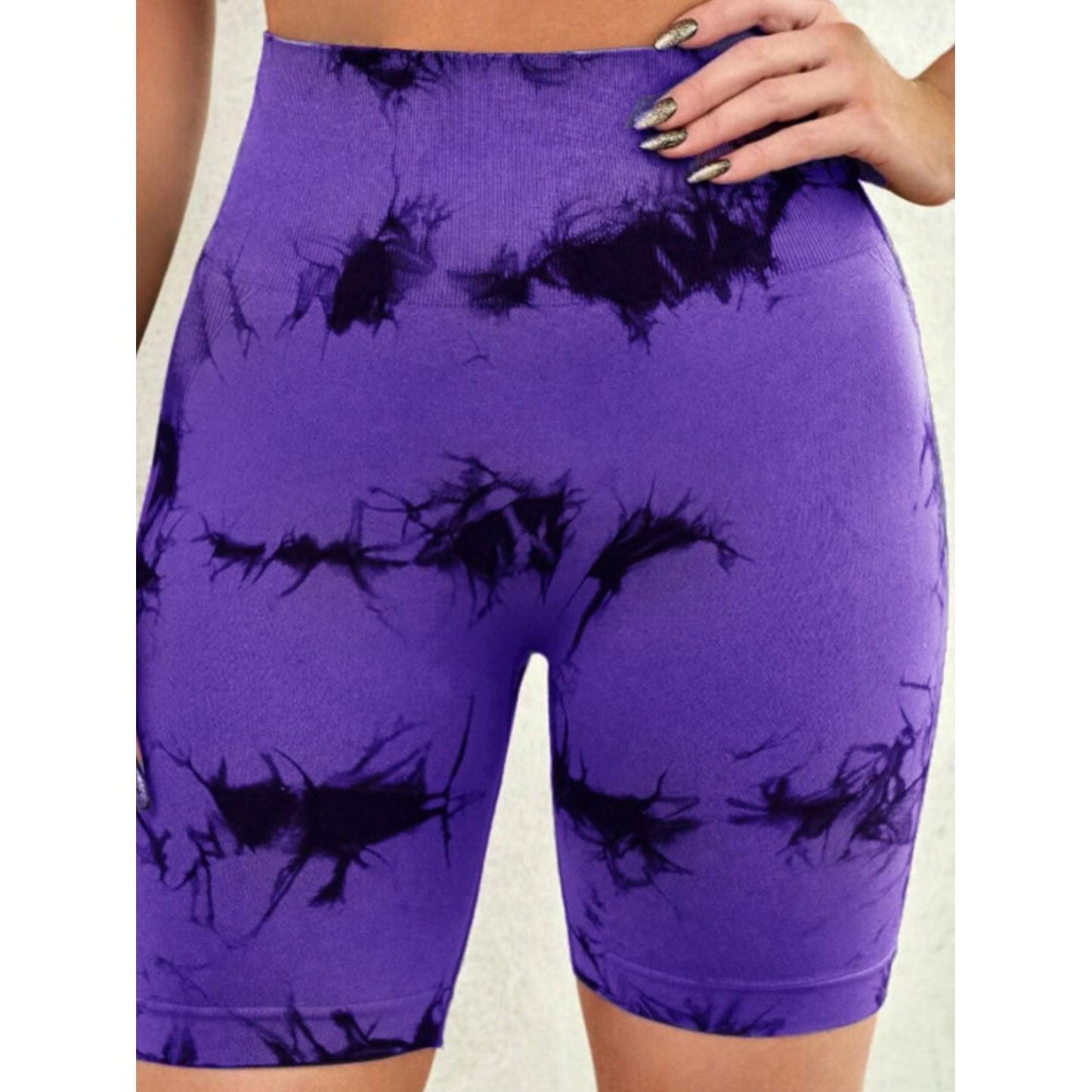 Tie-Dye High Waist Active Shorts
