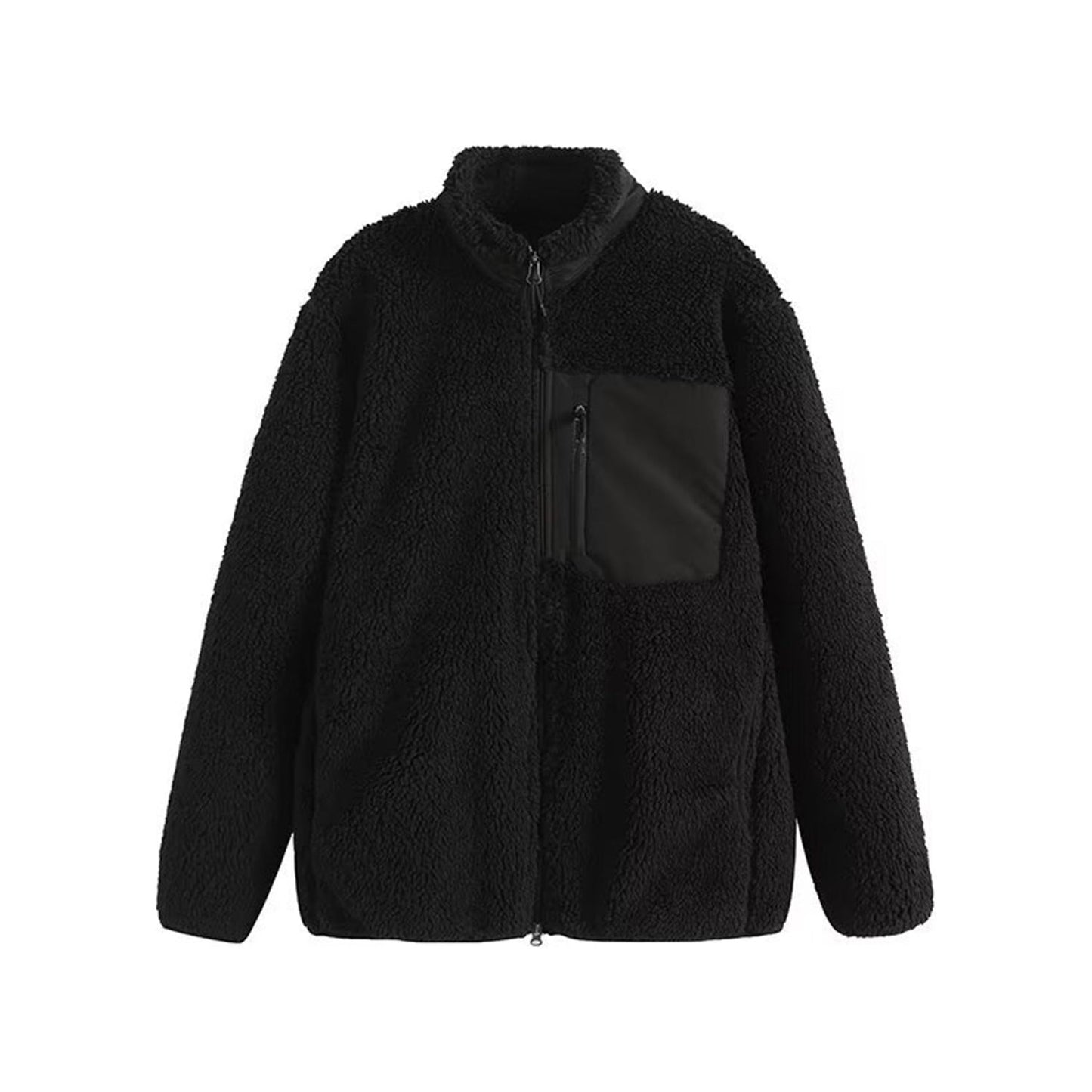 Zip Up Long Sleeve Plush Jacket