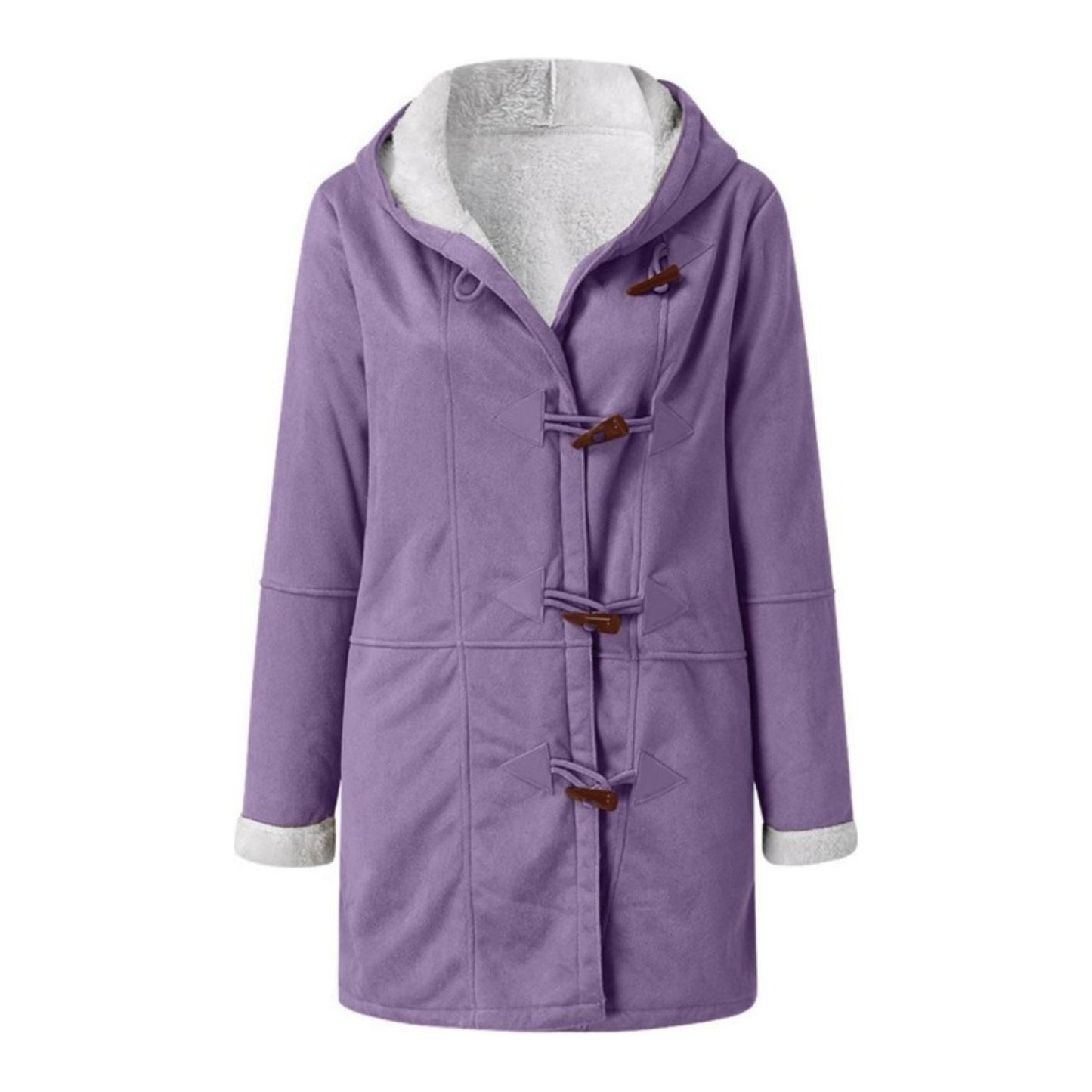 Full Size Pocketed Long Sleeve Hooded Toggle Jacket