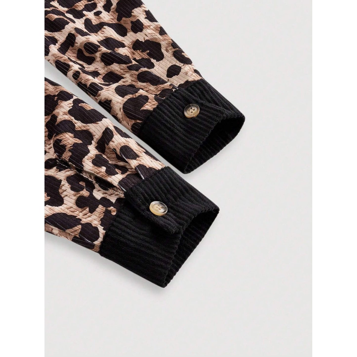 Leopard Collared Neck Button Up Shacket