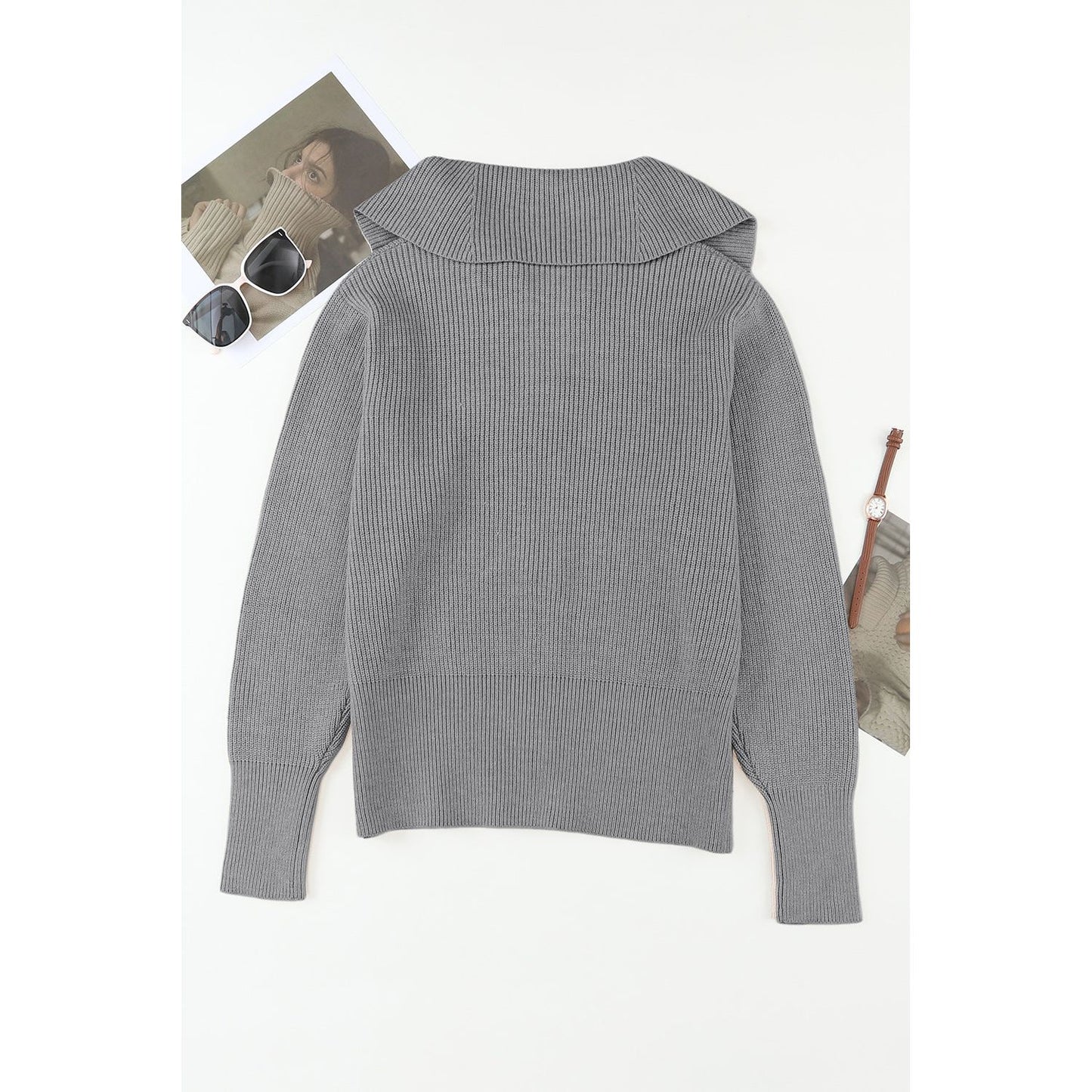 Zip Up Long Sleeve Cardigan