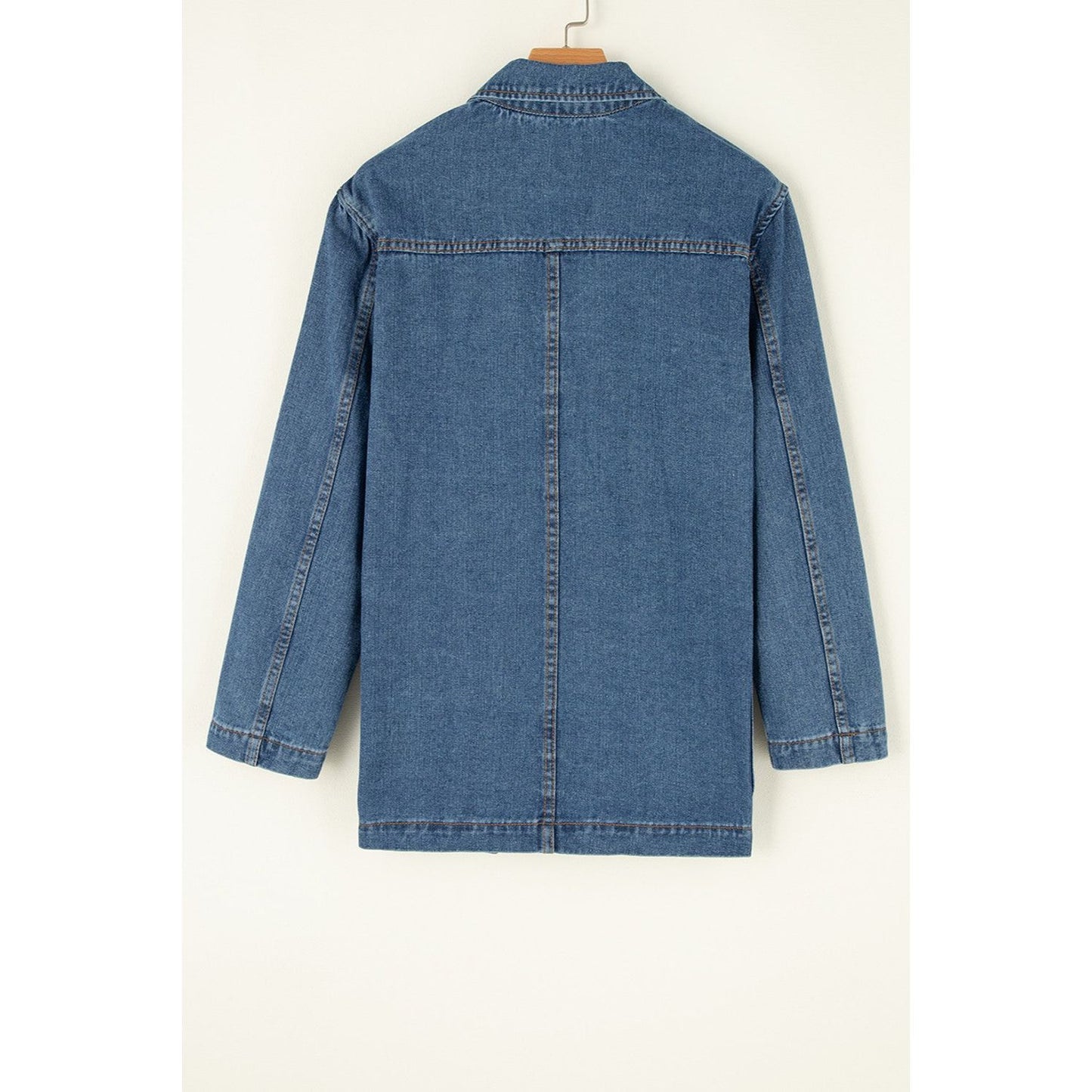 Pocketed Long Sleeve Denim Jacket