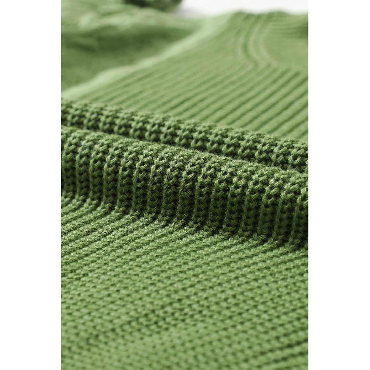 Eyelet Round Neck Drop Shoulder Sweater