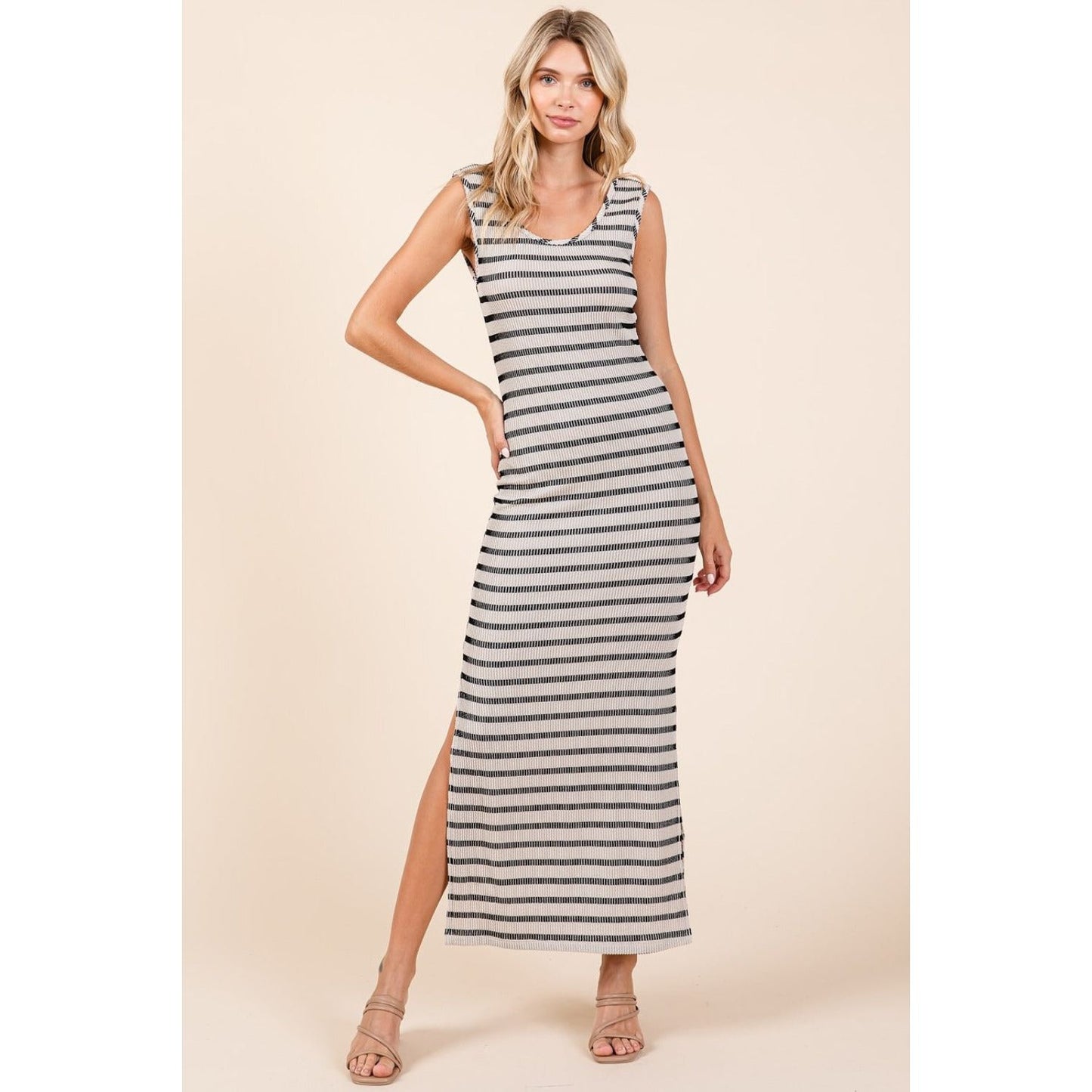 Mittoshop Striped Scoop Neck Sleeveless Maxi Dress