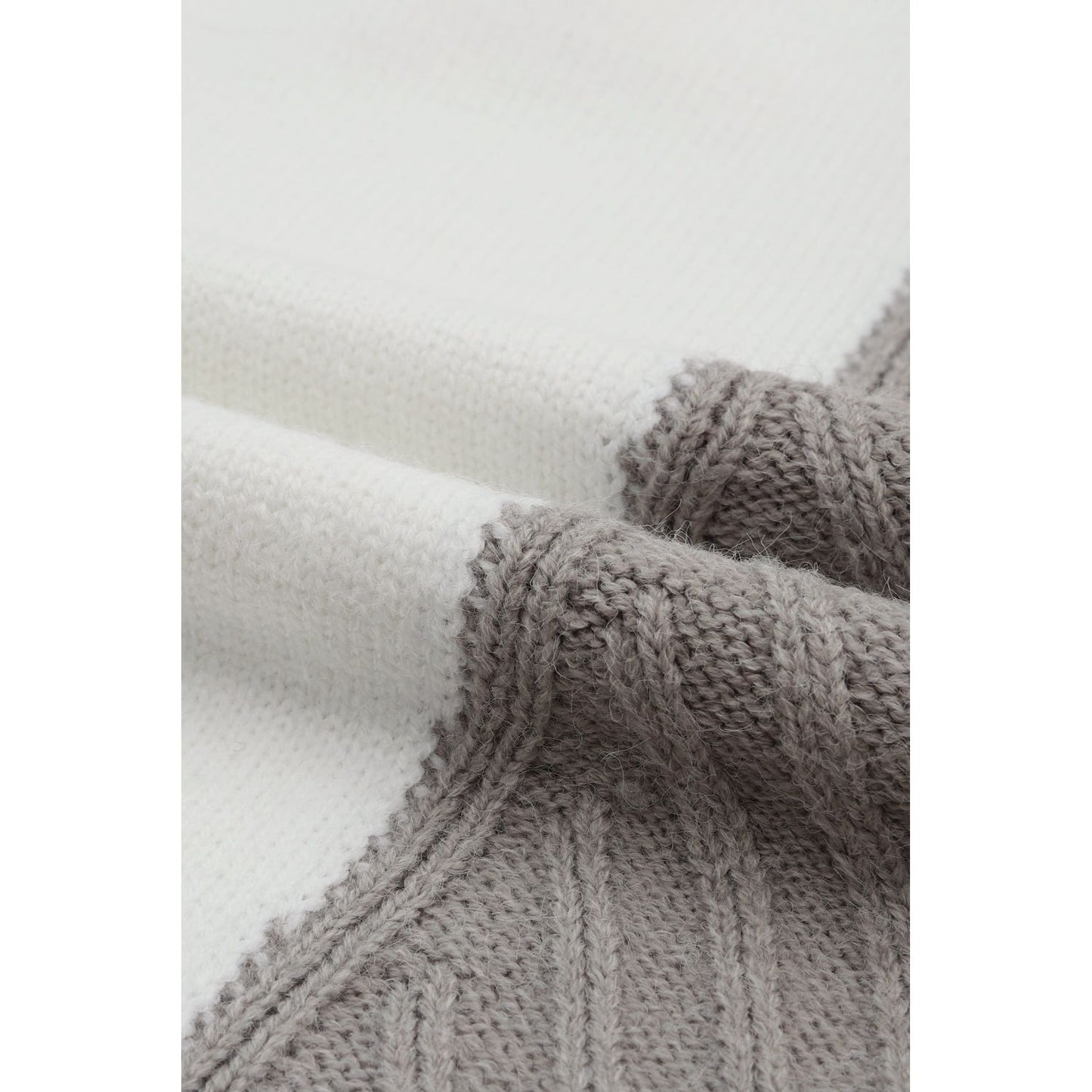 Color Block Textured Drop Shoulder Sweater