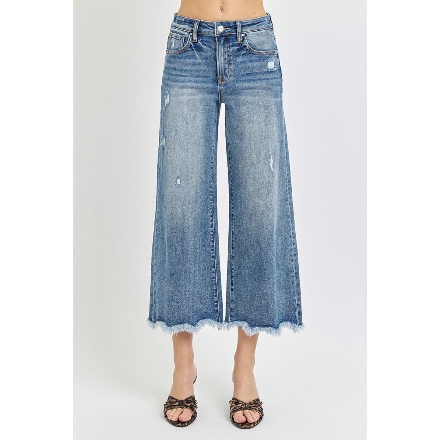 Risen High Rise Cropped Flare Jeans