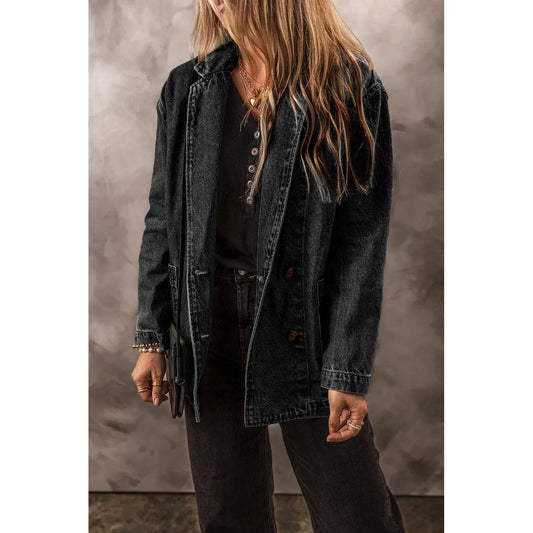 Pocketed Long Sleeve Denim Jacket
