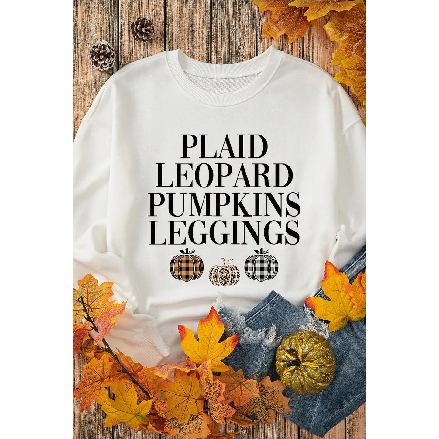 Letter Graphic Round Neck Long Sleeve Sweatshirt