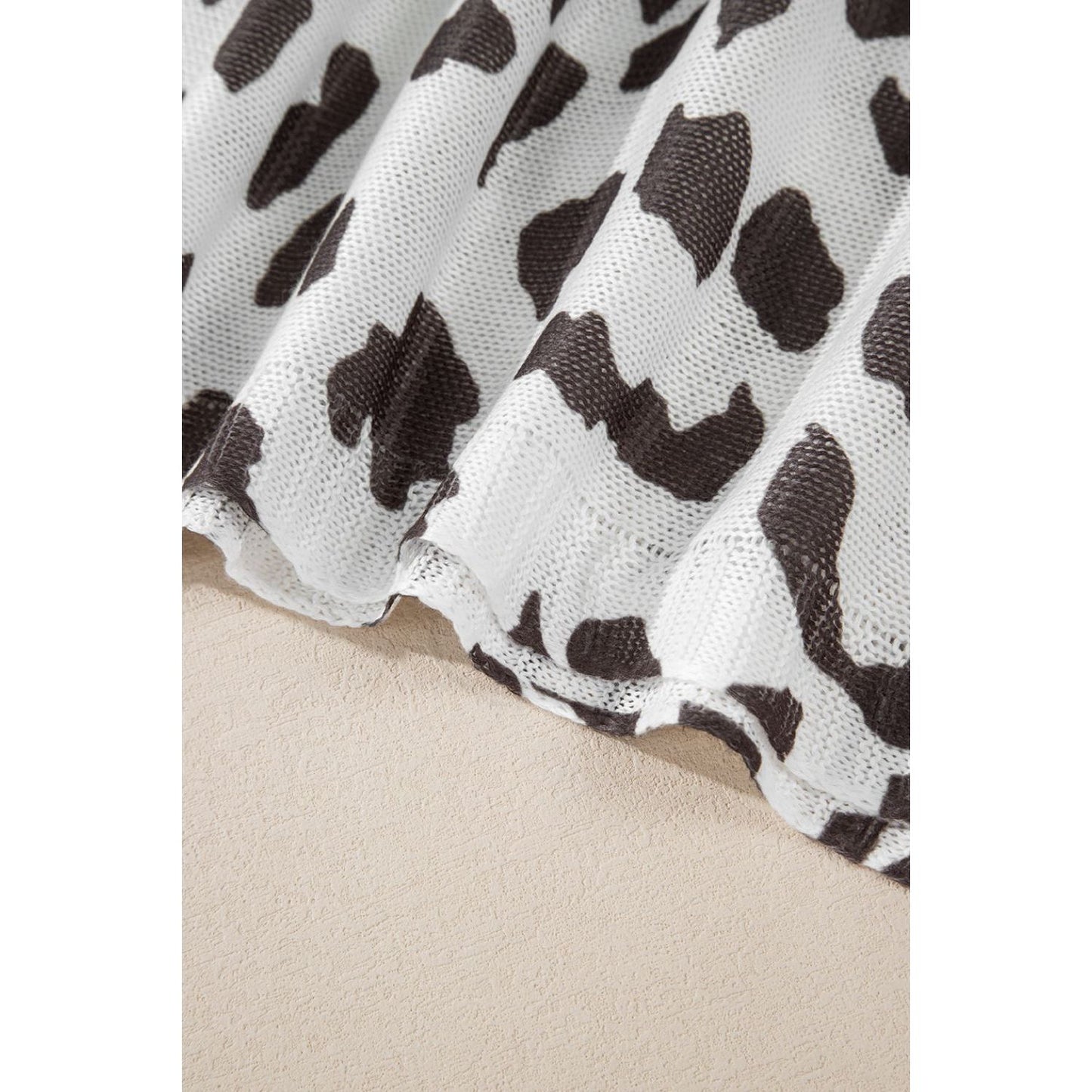 Leopard Boat Neck Long Sleeve Knit Top