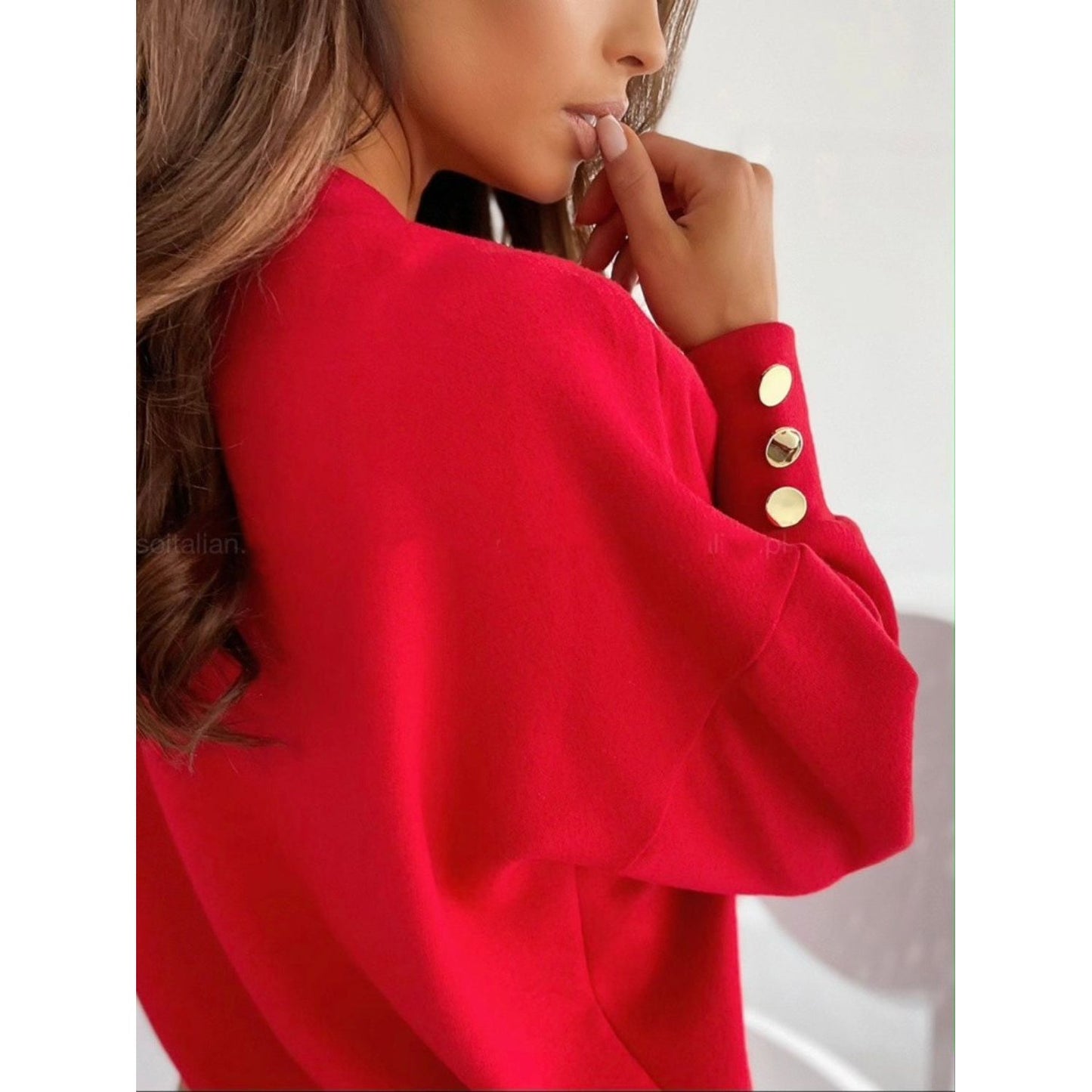 V-Neck Long Sleeve Sweatshirt