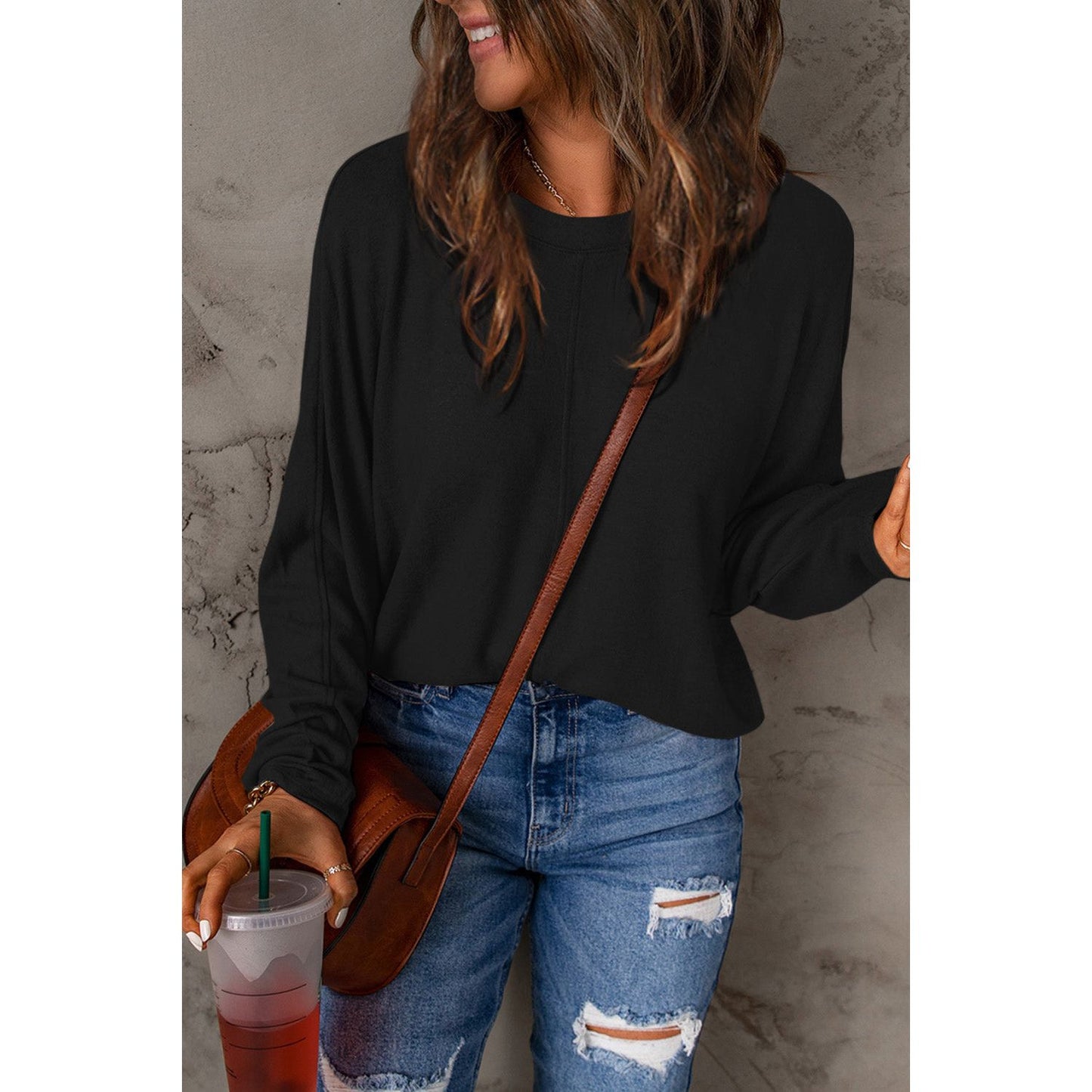 Double Take Full Size Round Neck Long Sleeve T-Shirt