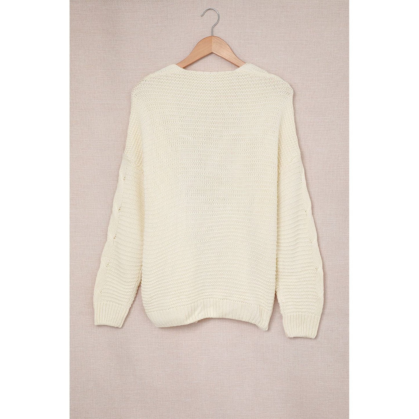 Cable-Knit Open Front Cardigan