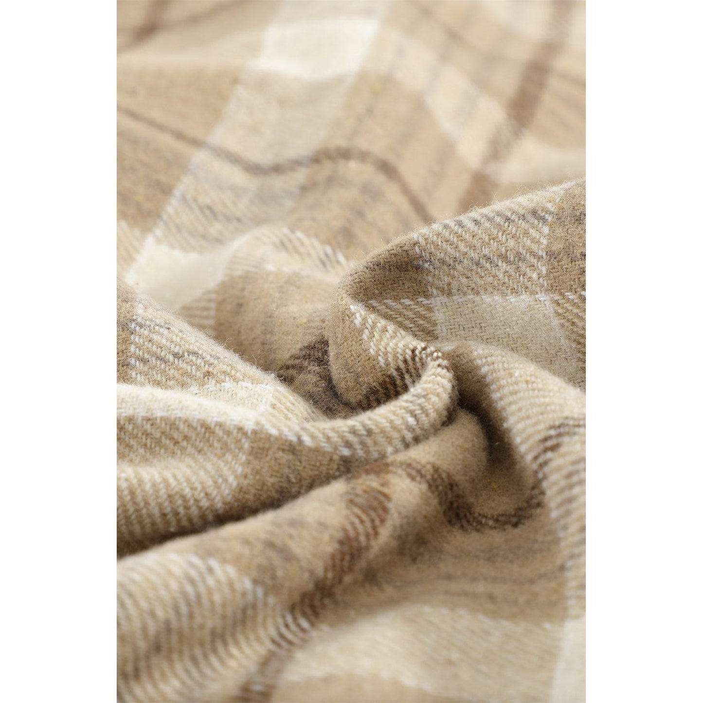 Plaid Button Up Long Sleeve Hooded Jacket