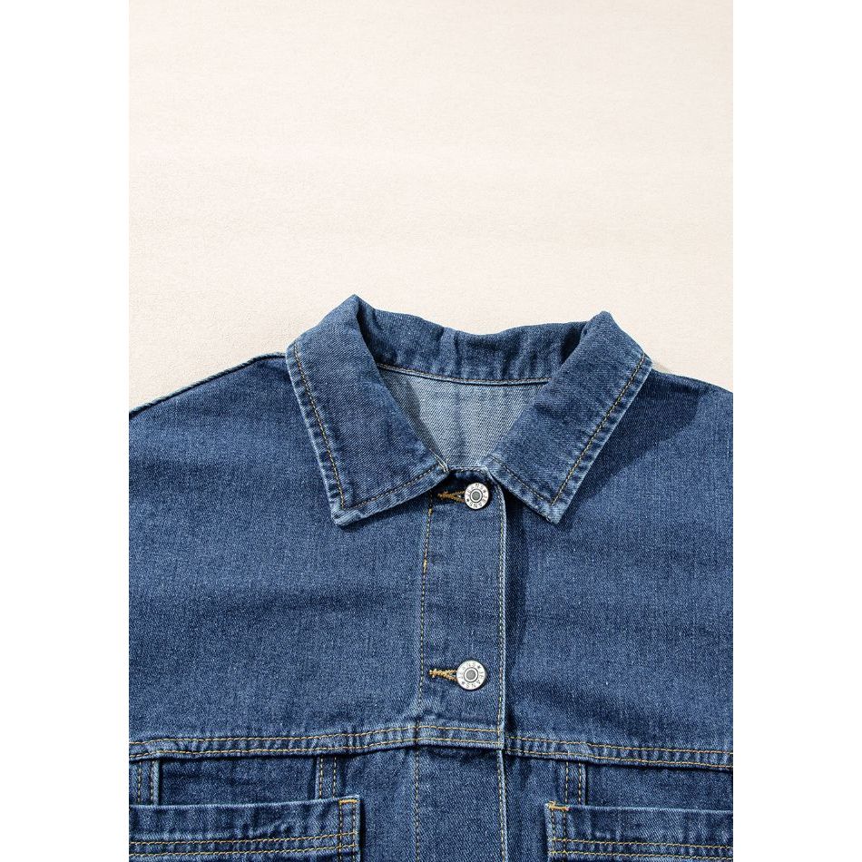 Pocketed Button Up Denim Jacket