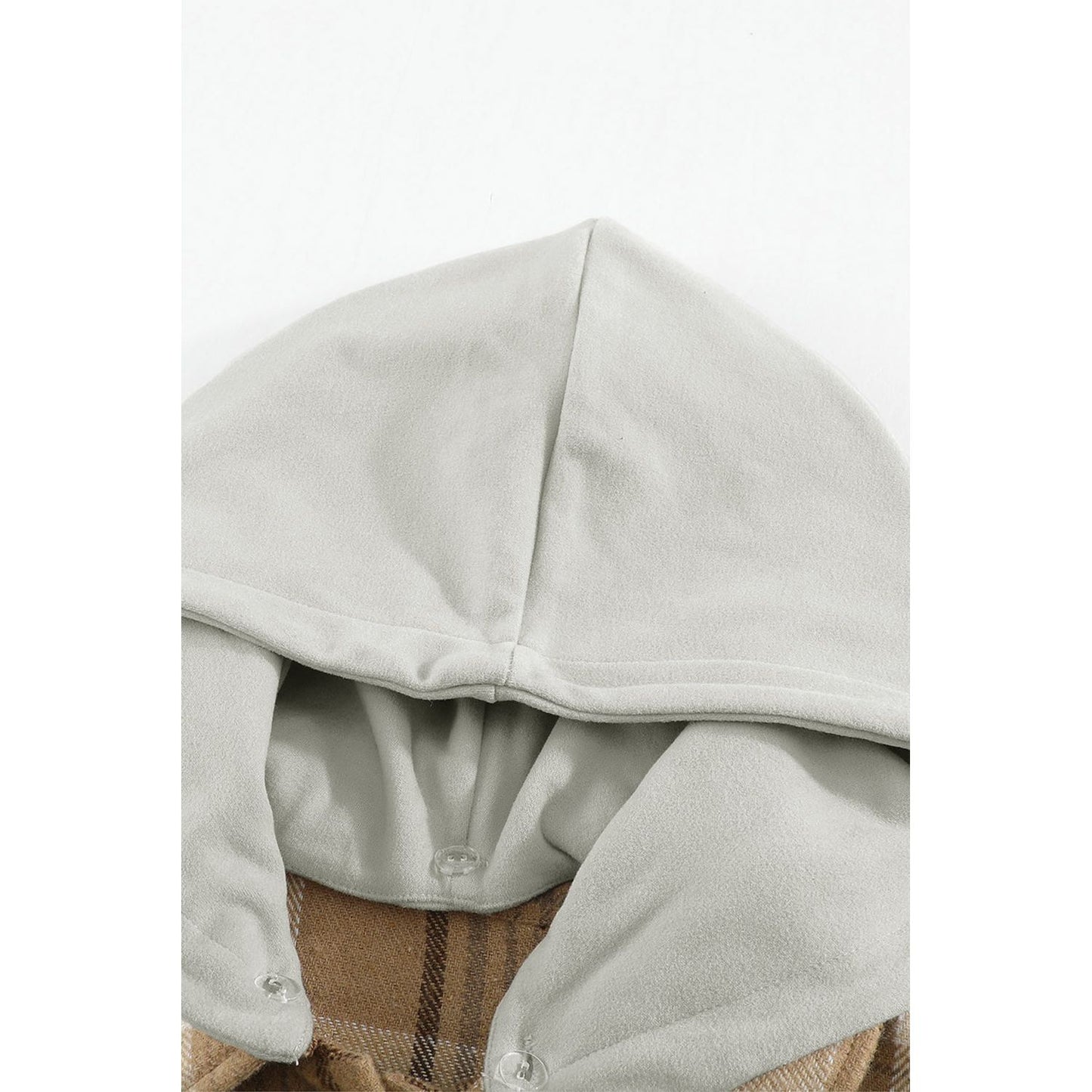 Plaid Button Up Long Sleeve Hooded Jacket