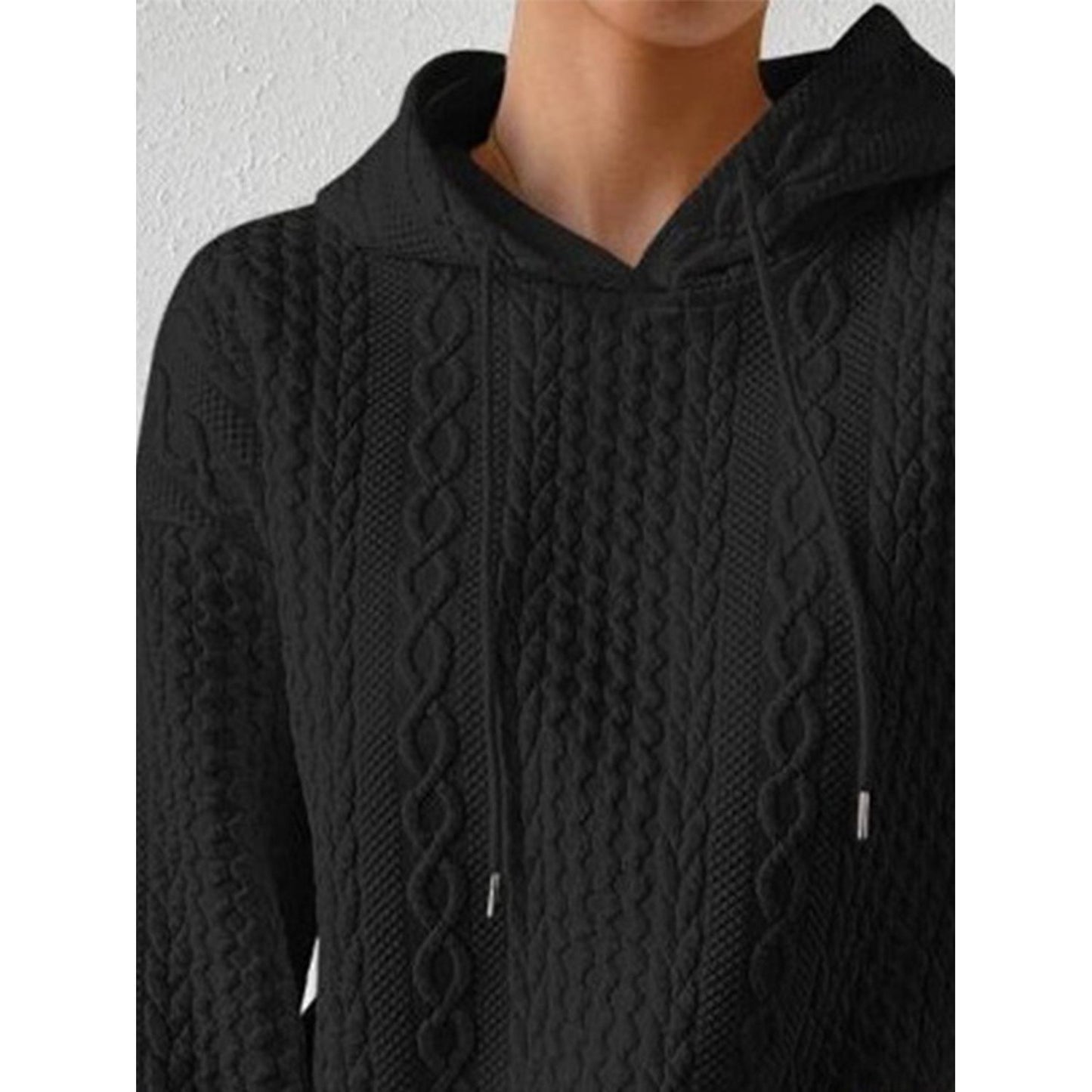 Drawstring Drop Shoulder Long Sleeve Hoodie