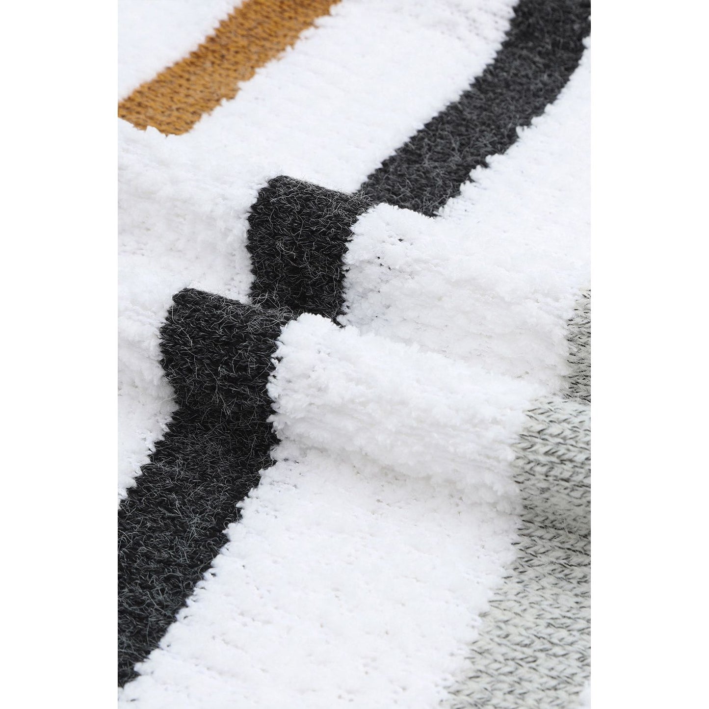 Striped Round Neck Dropped Shoulder Sweater