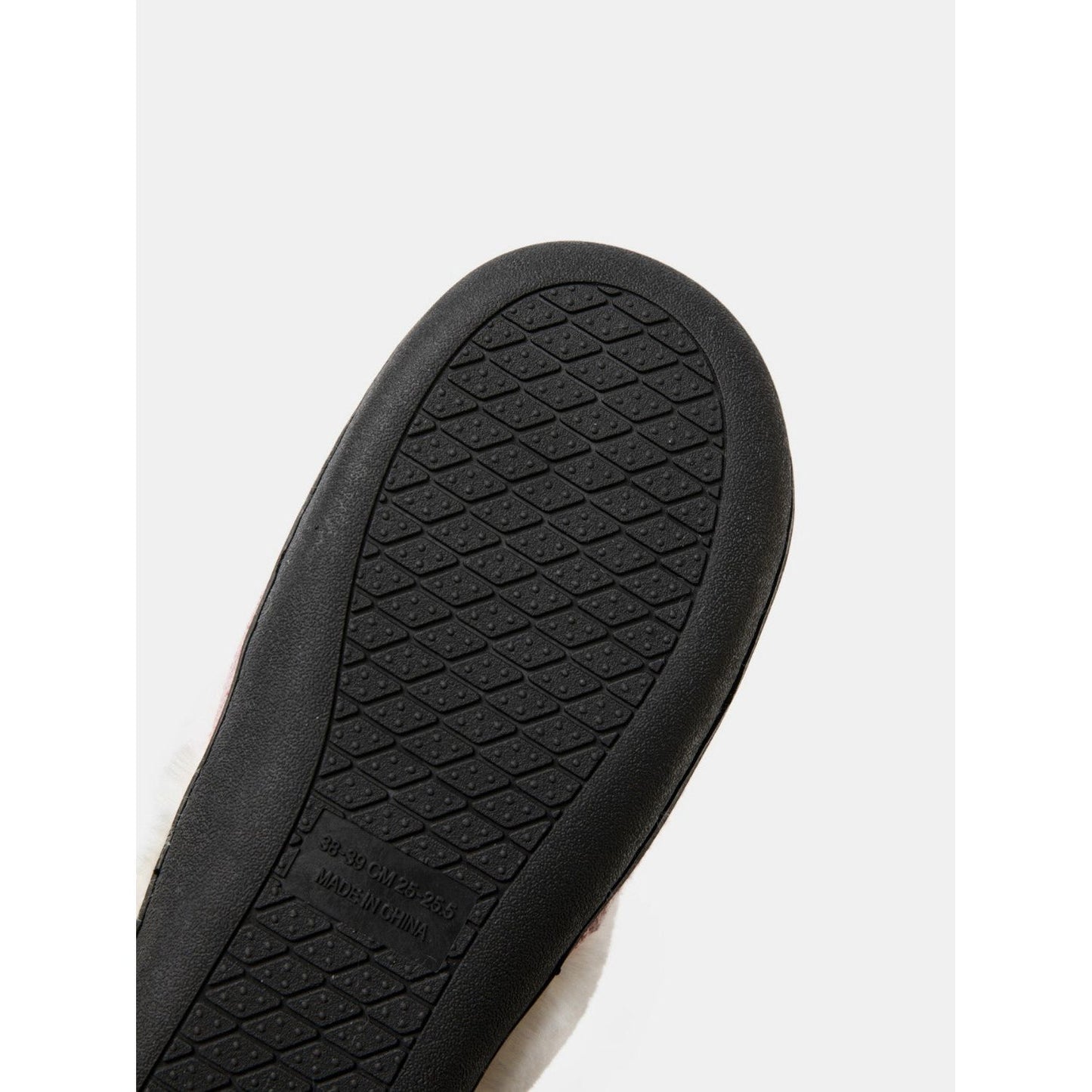 Horn Buckle Furry Texture Flat Slippers