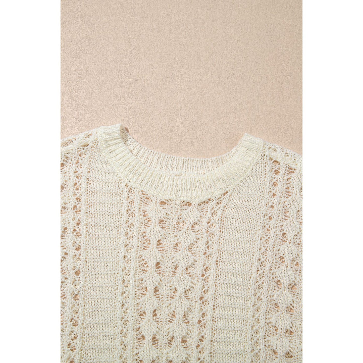 Hollow Out Drop Shoulder Sweater