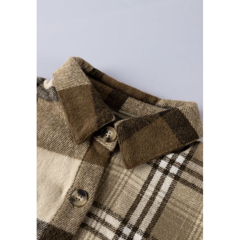 Plaid Button Up Flap Pocket Shacket