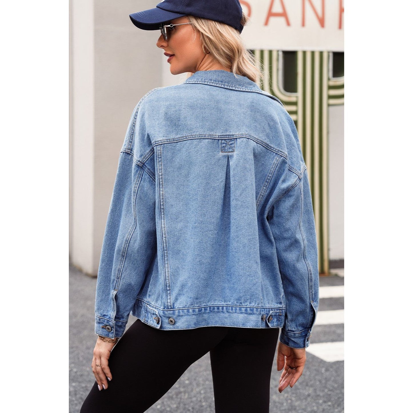 Pocketed Button Up Denim Jacket