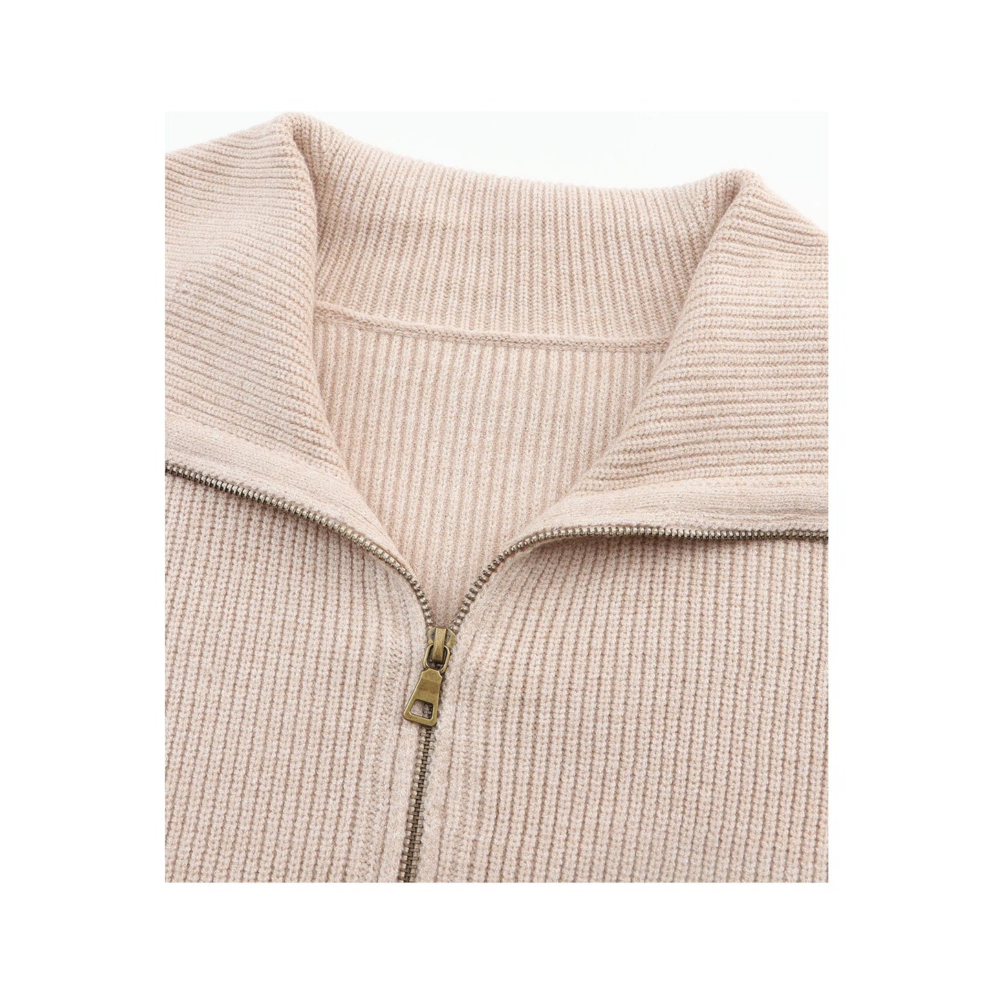 Zip Up Long Sleeve Cardigan