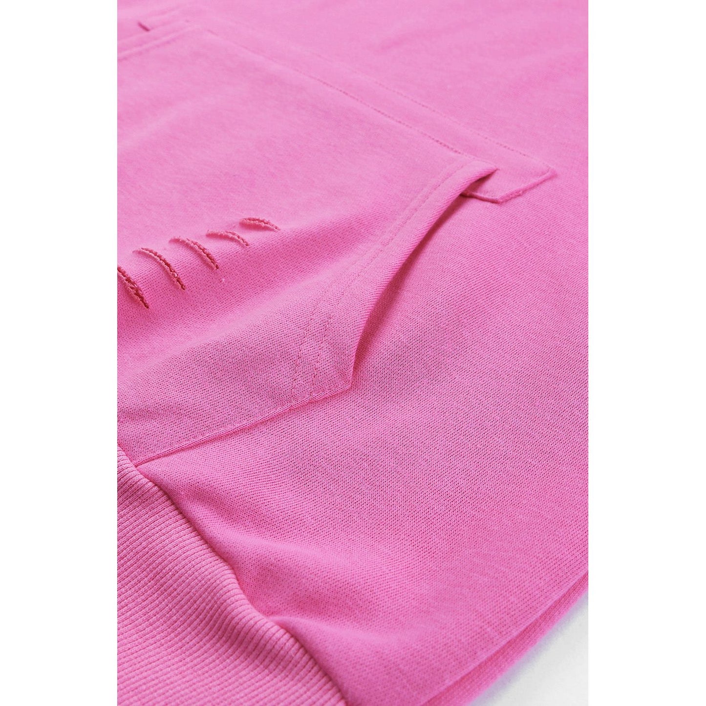 Distressed Drawstring Long Sleeve Hoodie