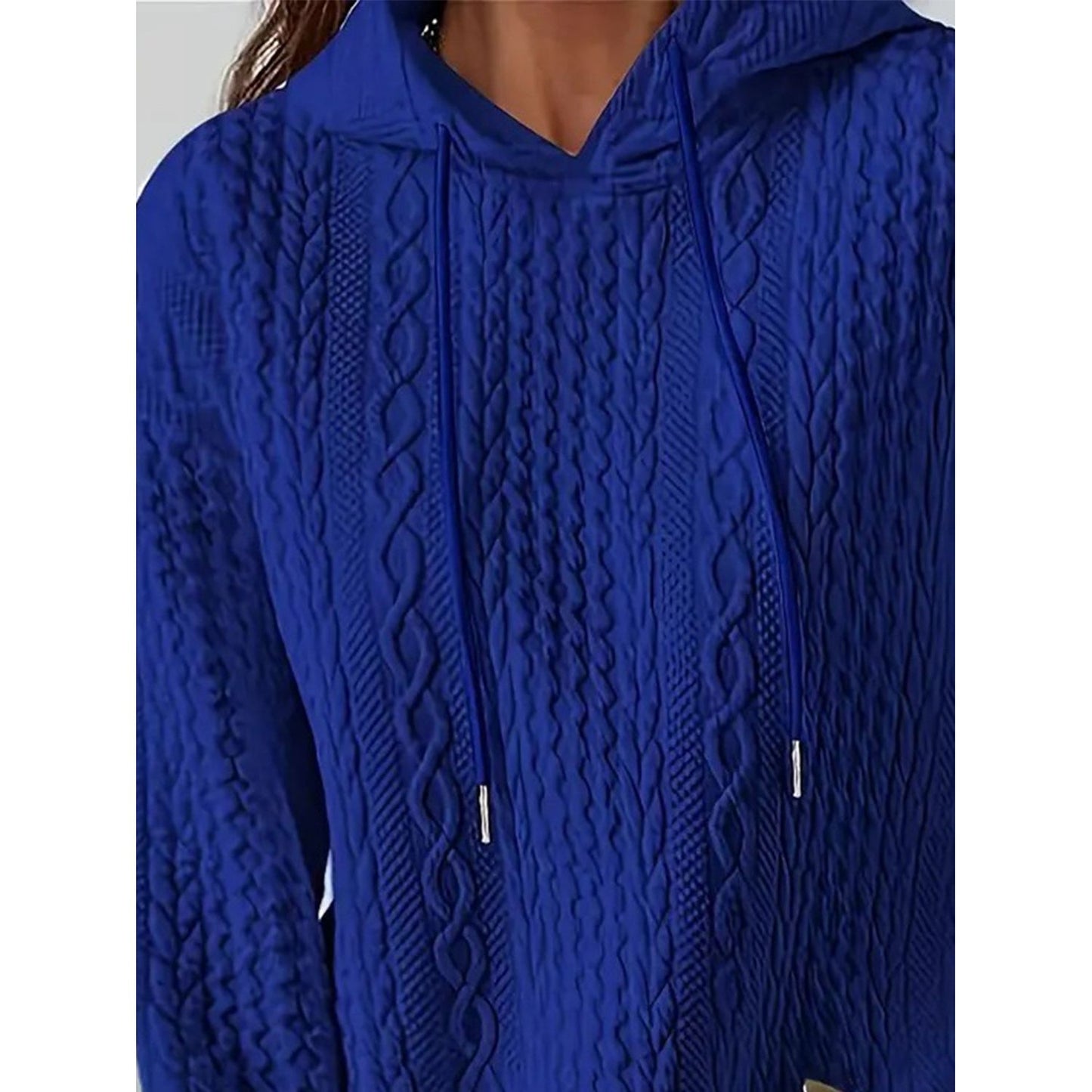 Drawstring Drop Shoulder Long Sleeve Hoodie