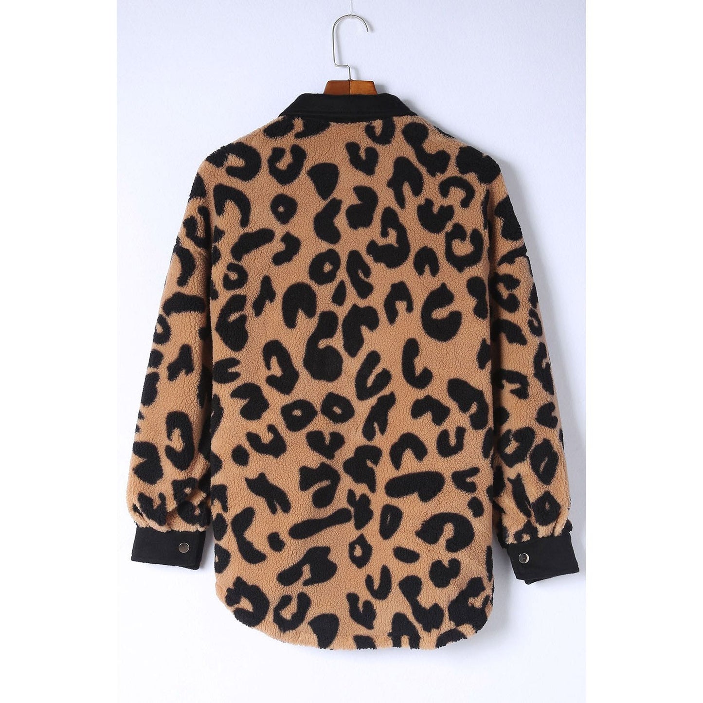 Leopard Button Up Long Sleeve Jacket