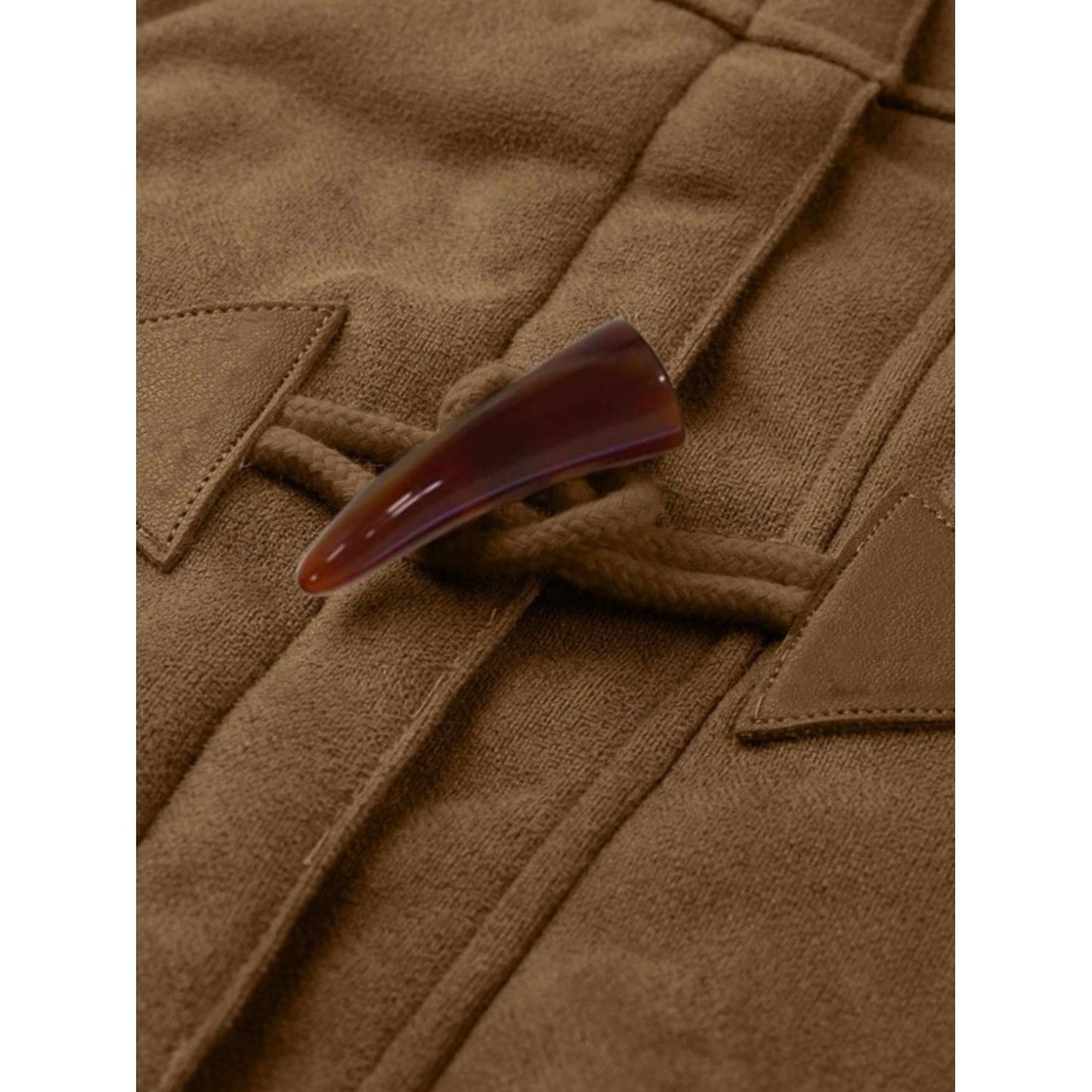 Full Size Pocketed Long Sleeve Hooded Toggle Jacket