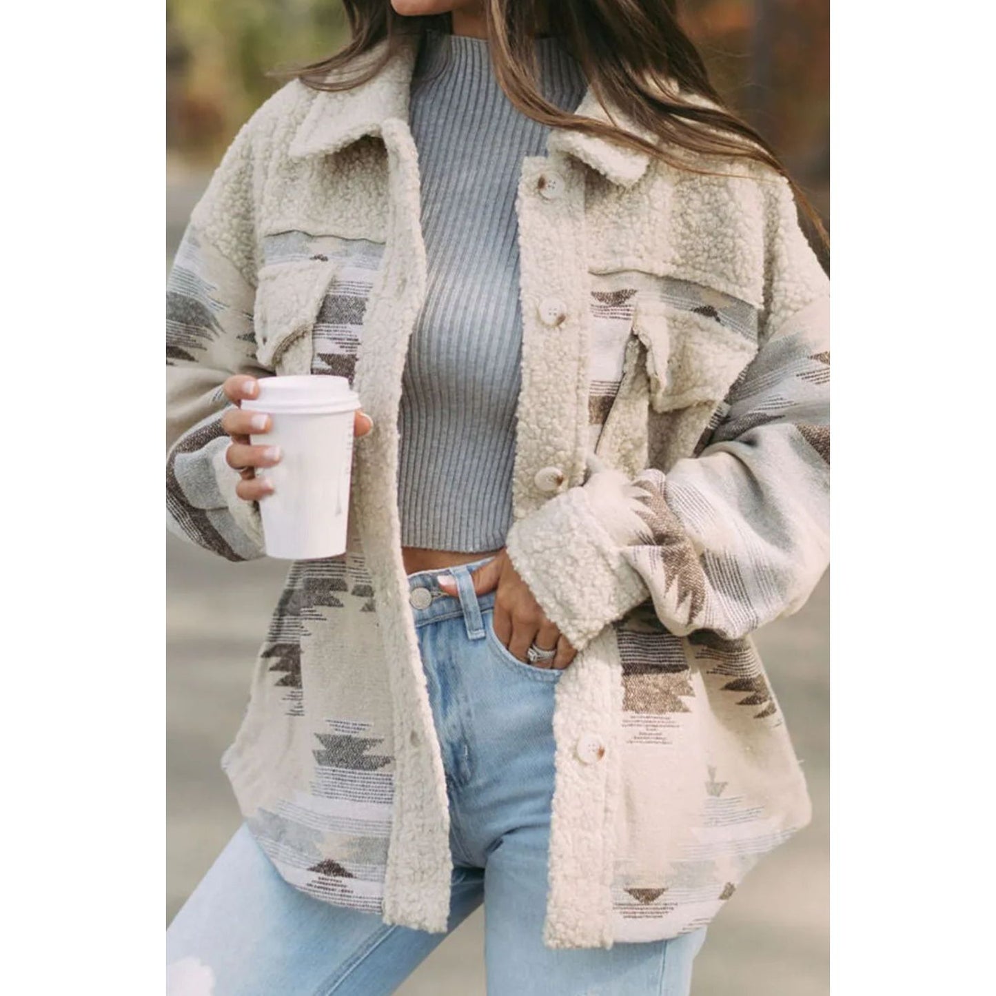 Button Up Long Sleeve Jacket