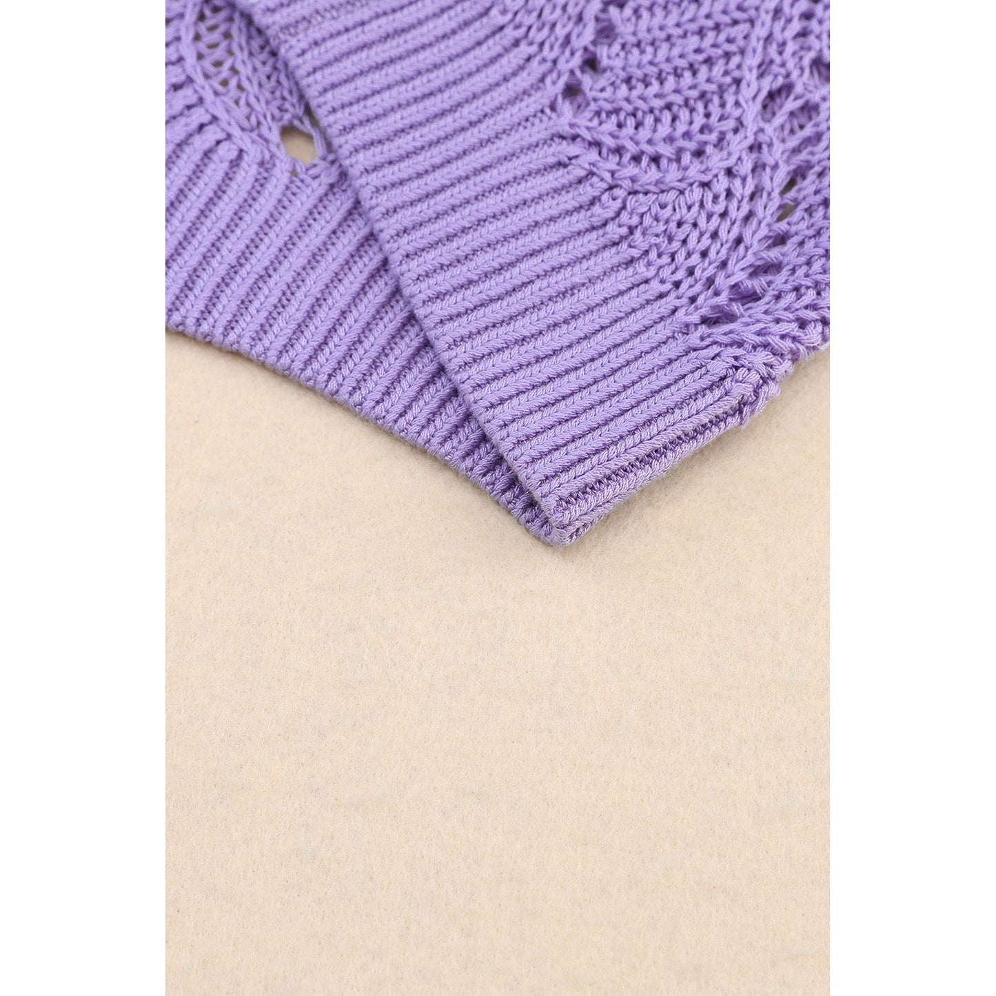 Color Block Hollow Boat Neck Sweater