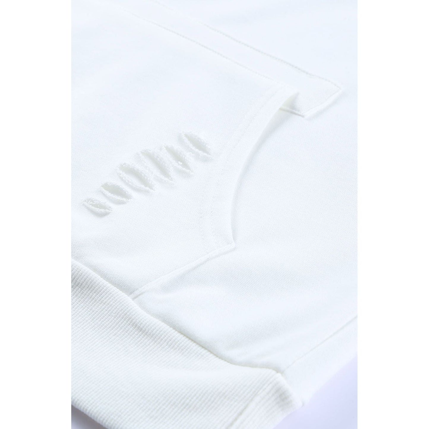 Distressed Drawstring Long Sleeve Hoodie