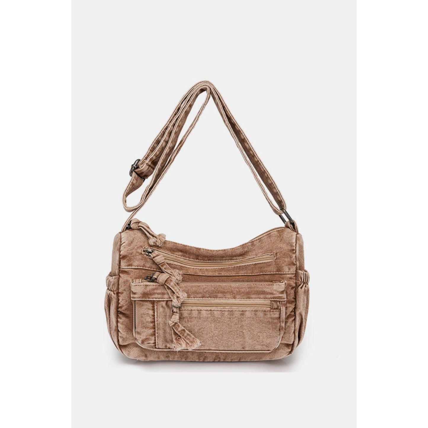 Adjustable Strap Denim Crossbody Bag