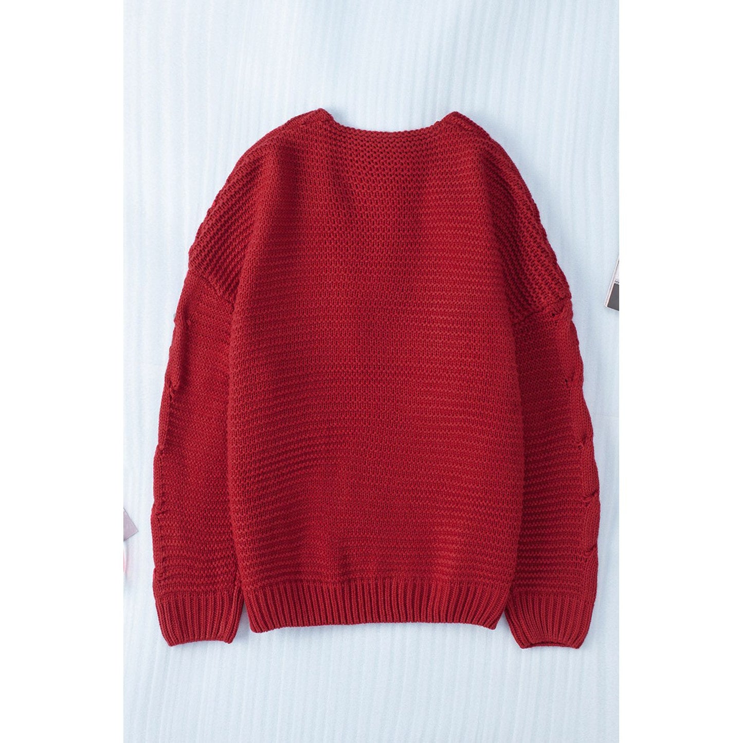 Cable-Knit Open Front Cardigan