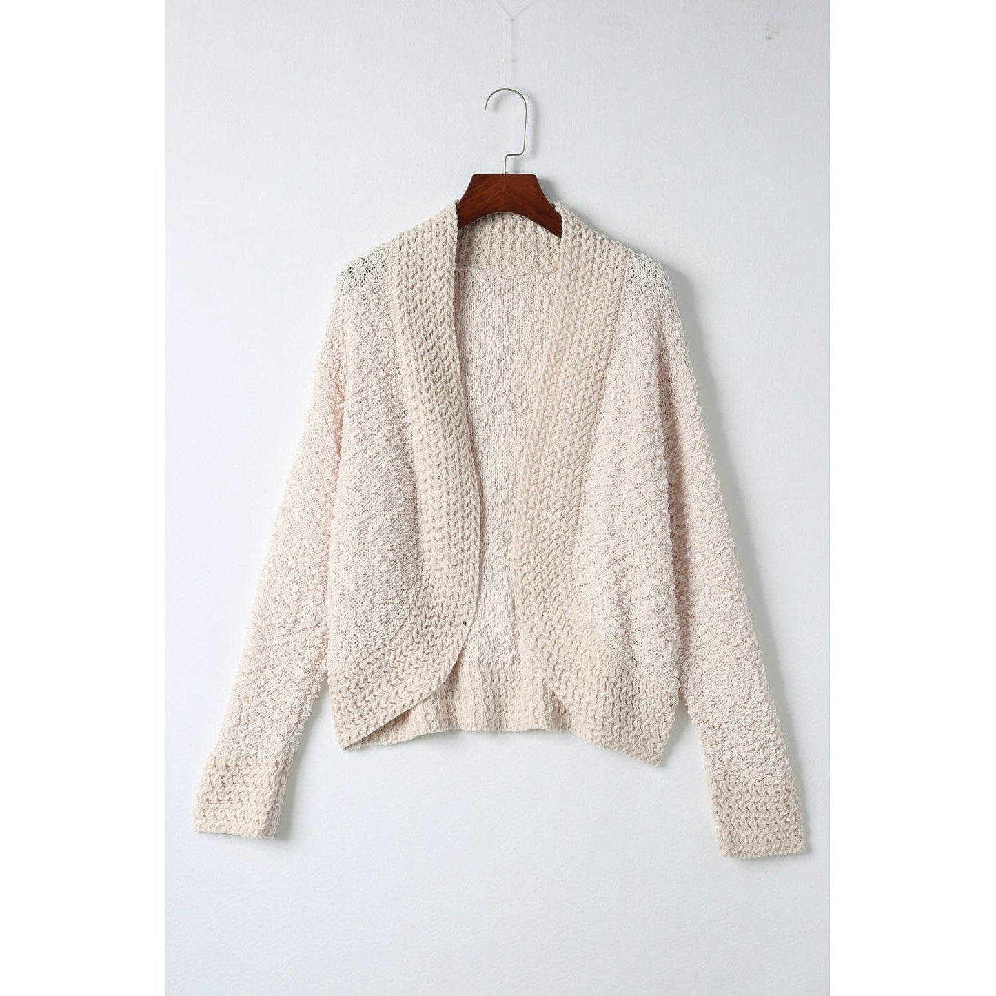 Solid Color Open Front Cardigan