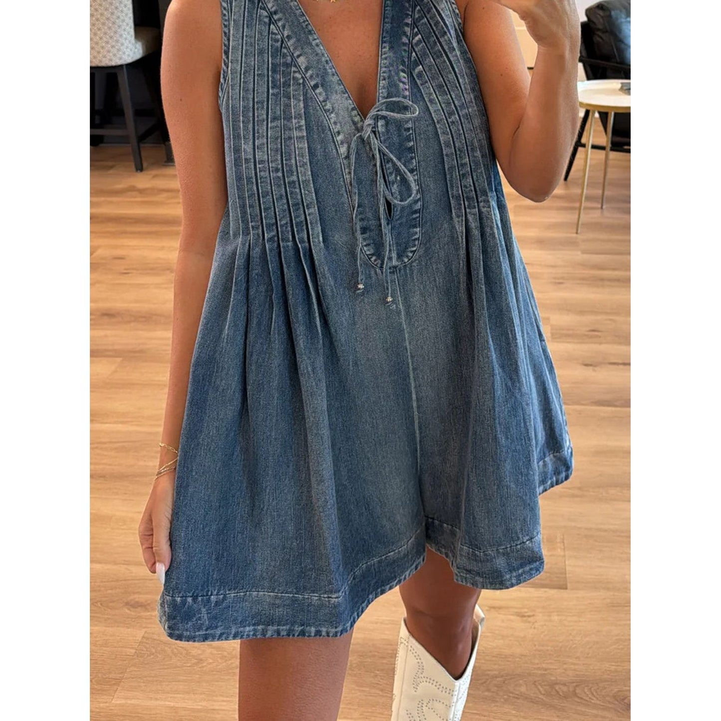 Tied Romper with Pockets