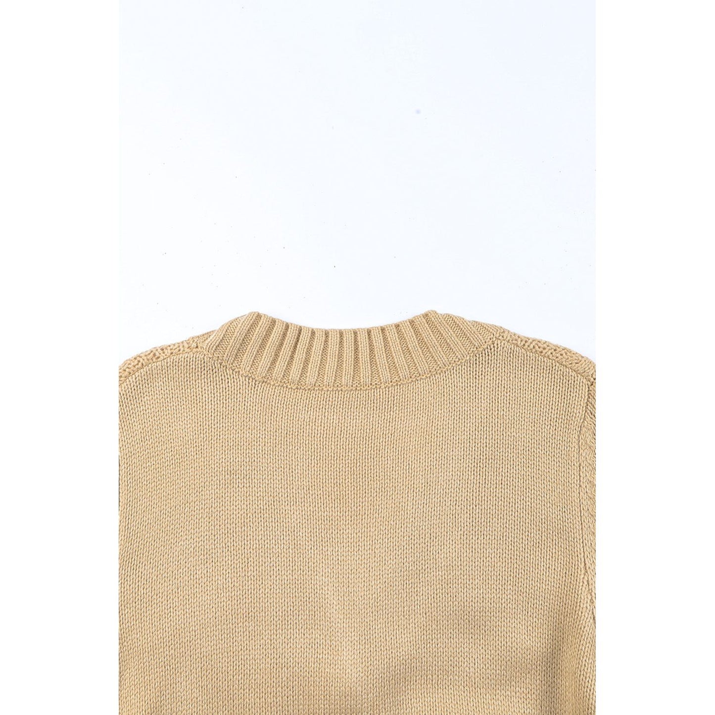 Cable-Knit Button Down V-Neck Cardigan