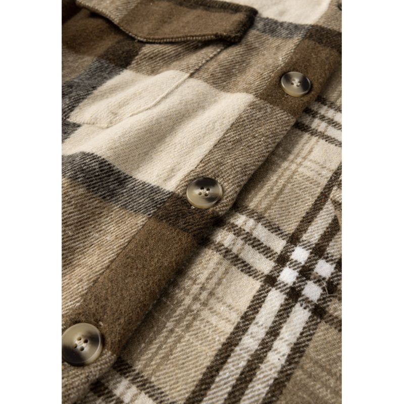 Plaid Button Up Flap Pocket Shacket
