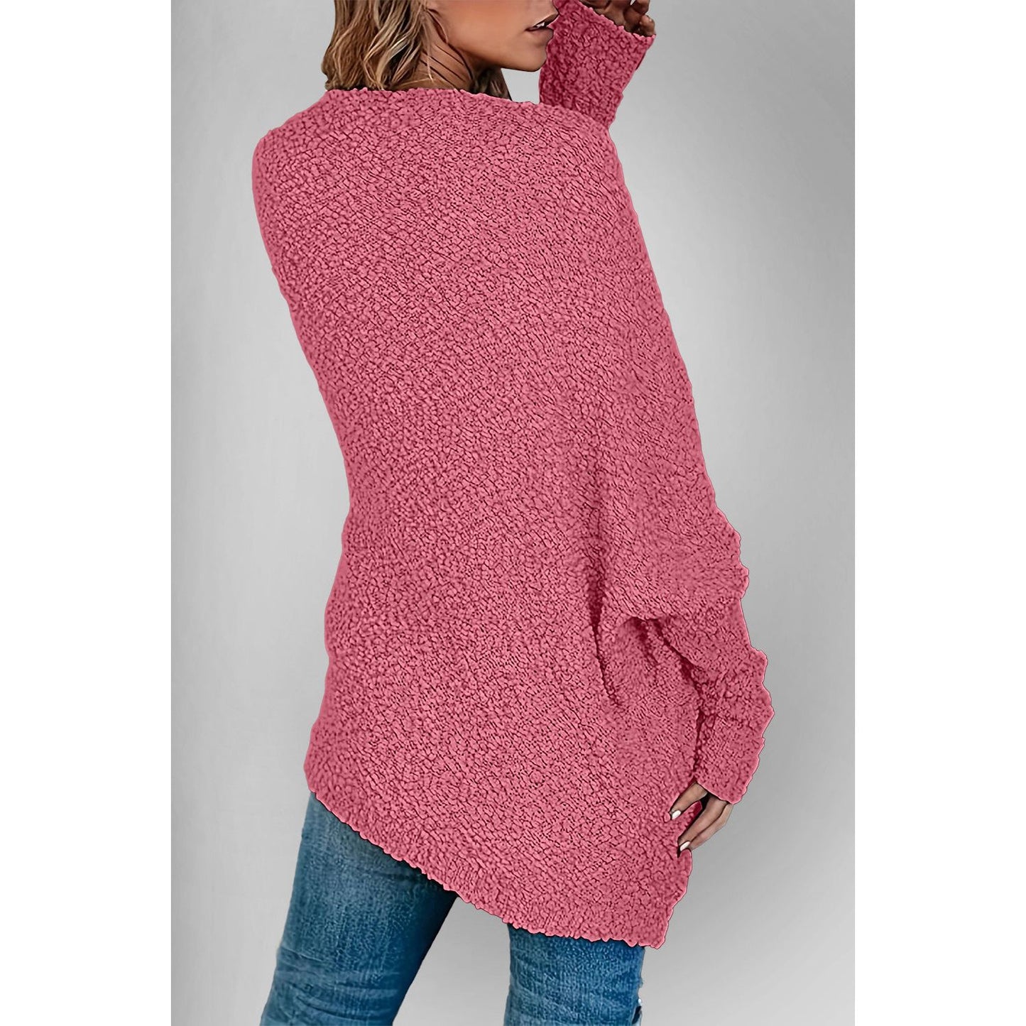 Double Take Pocketed Open Front Long Sleeve Cardigan