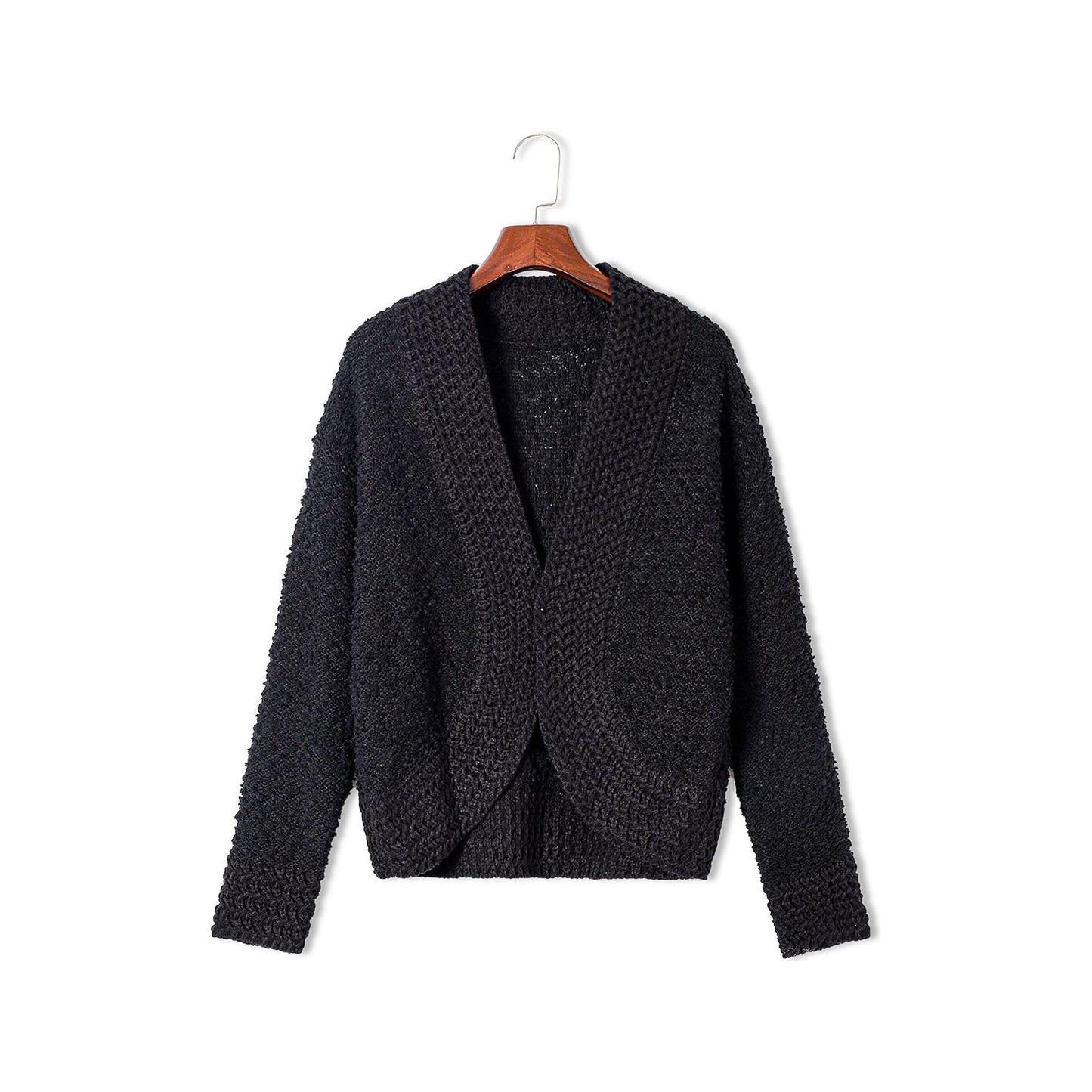 Solid Color Open Front Cardigan