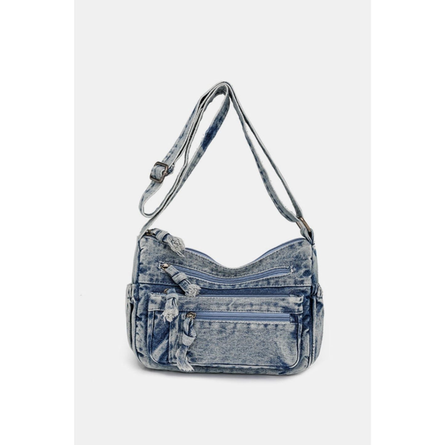 Adjustable Strap Denim Crossbody Bag