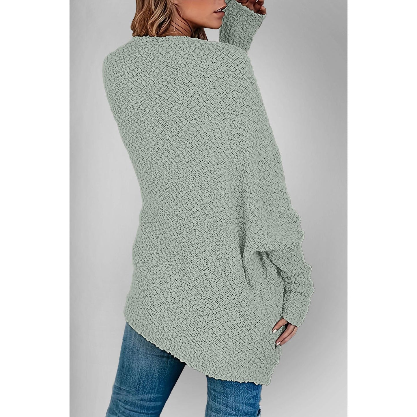 Double Take Pocketed Open Front Long Sleeve Cardigan