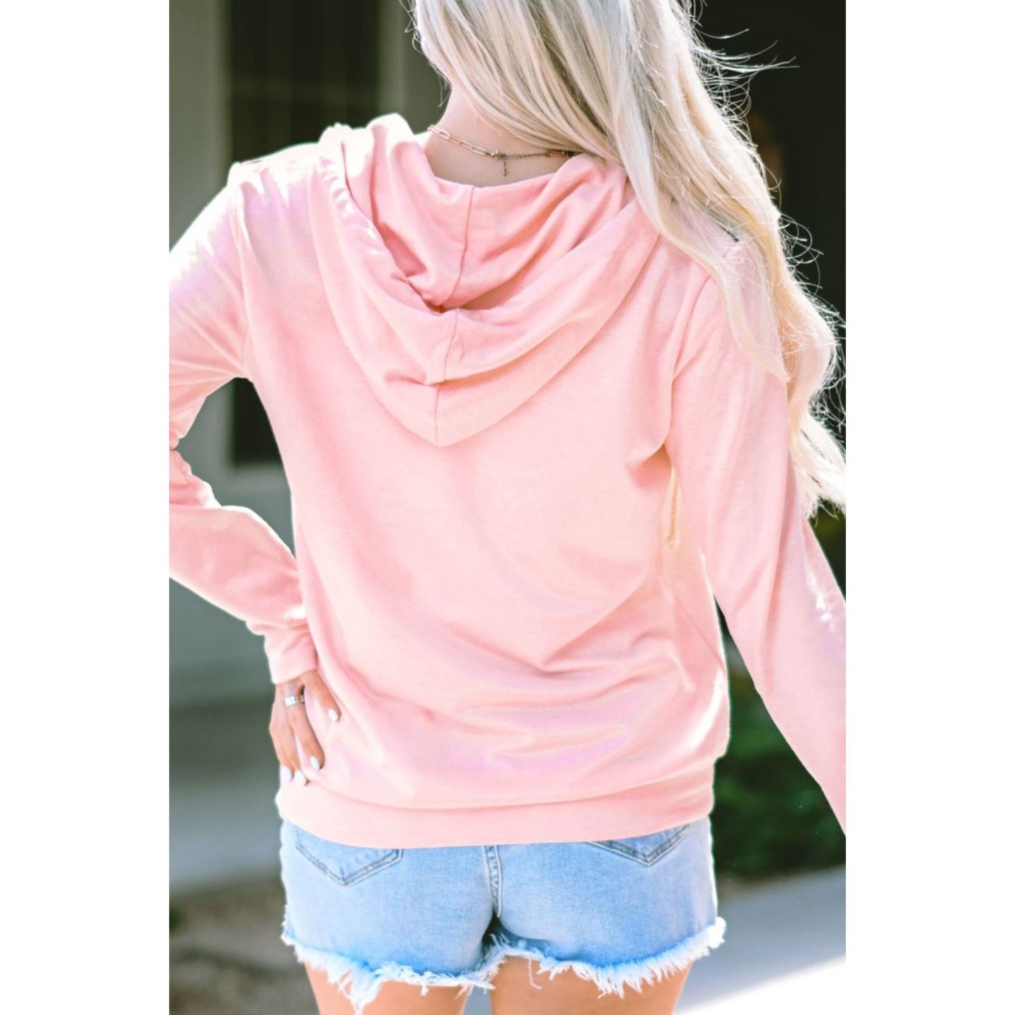 Cow Print Half Zip Drawstring Hoodie