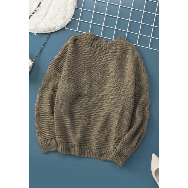 Cable-Knit Open Front Cardigan