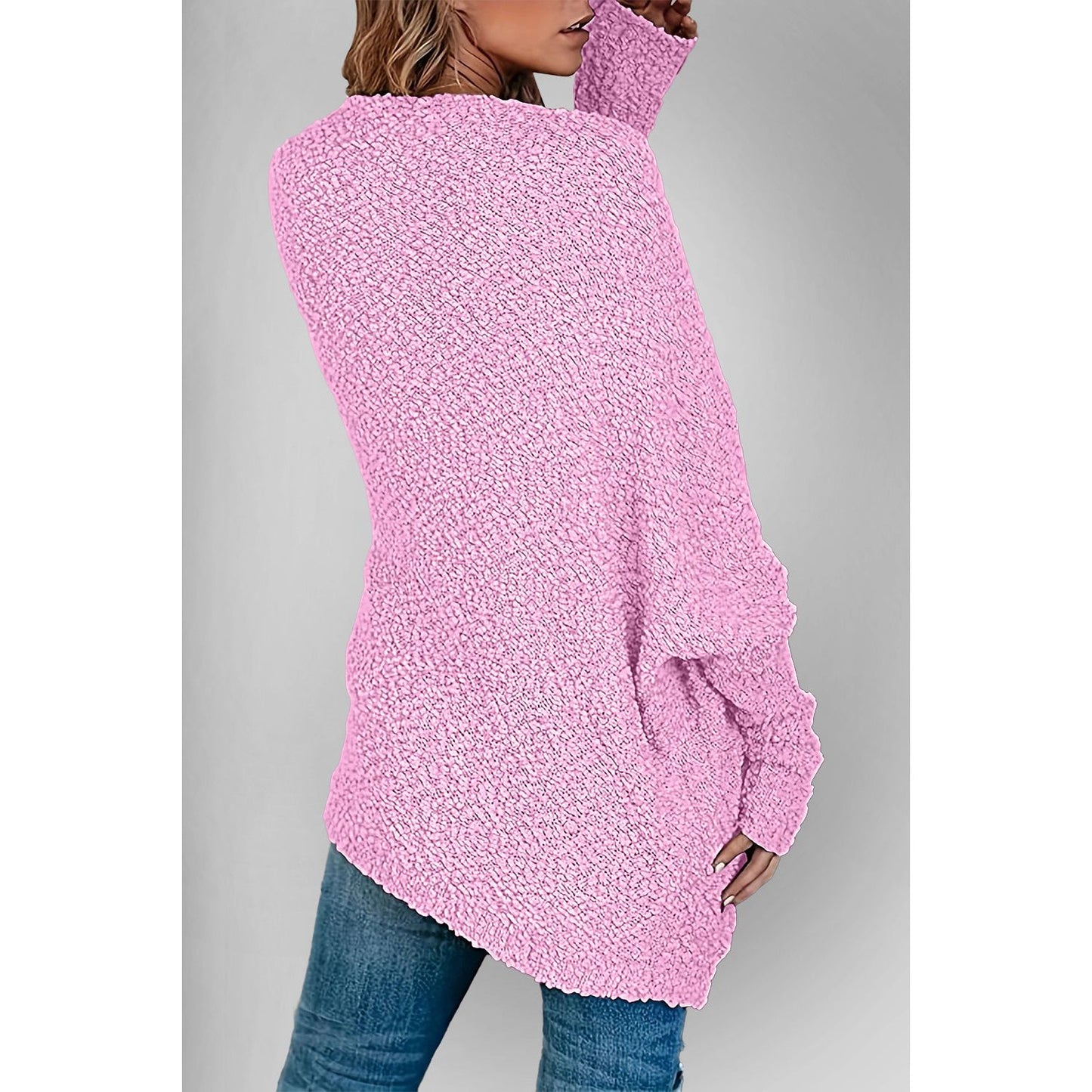 Double Take Pocketed Open Front Long Sleeve Cardigan