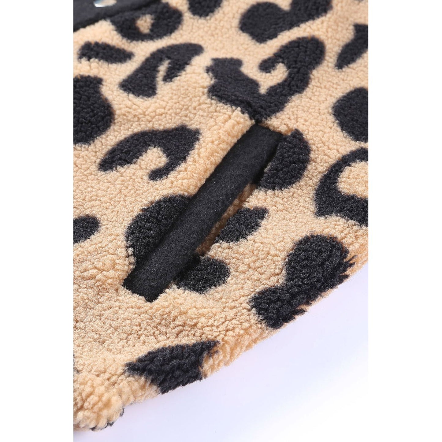 Leopard Button Up Long Sleeve Jacket