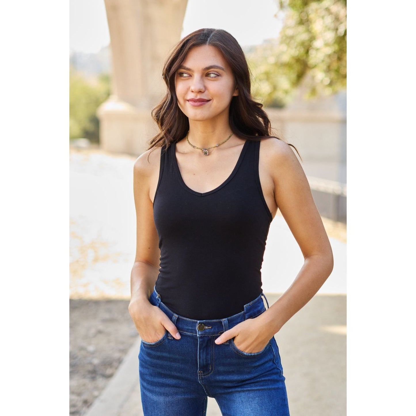 Zenana Racerback Tank Bodysuit