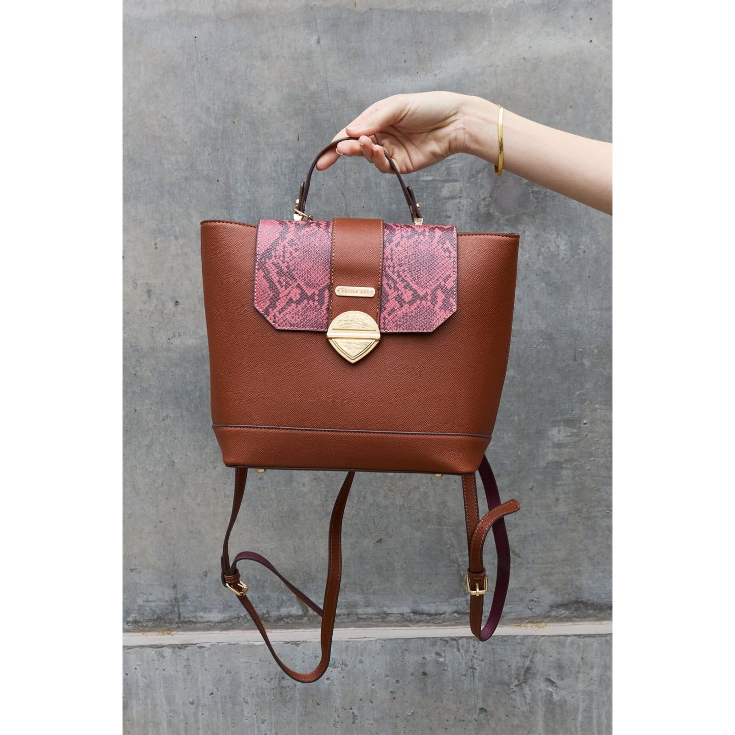 Nicole Lee USA Python 3-Piece Bag Set