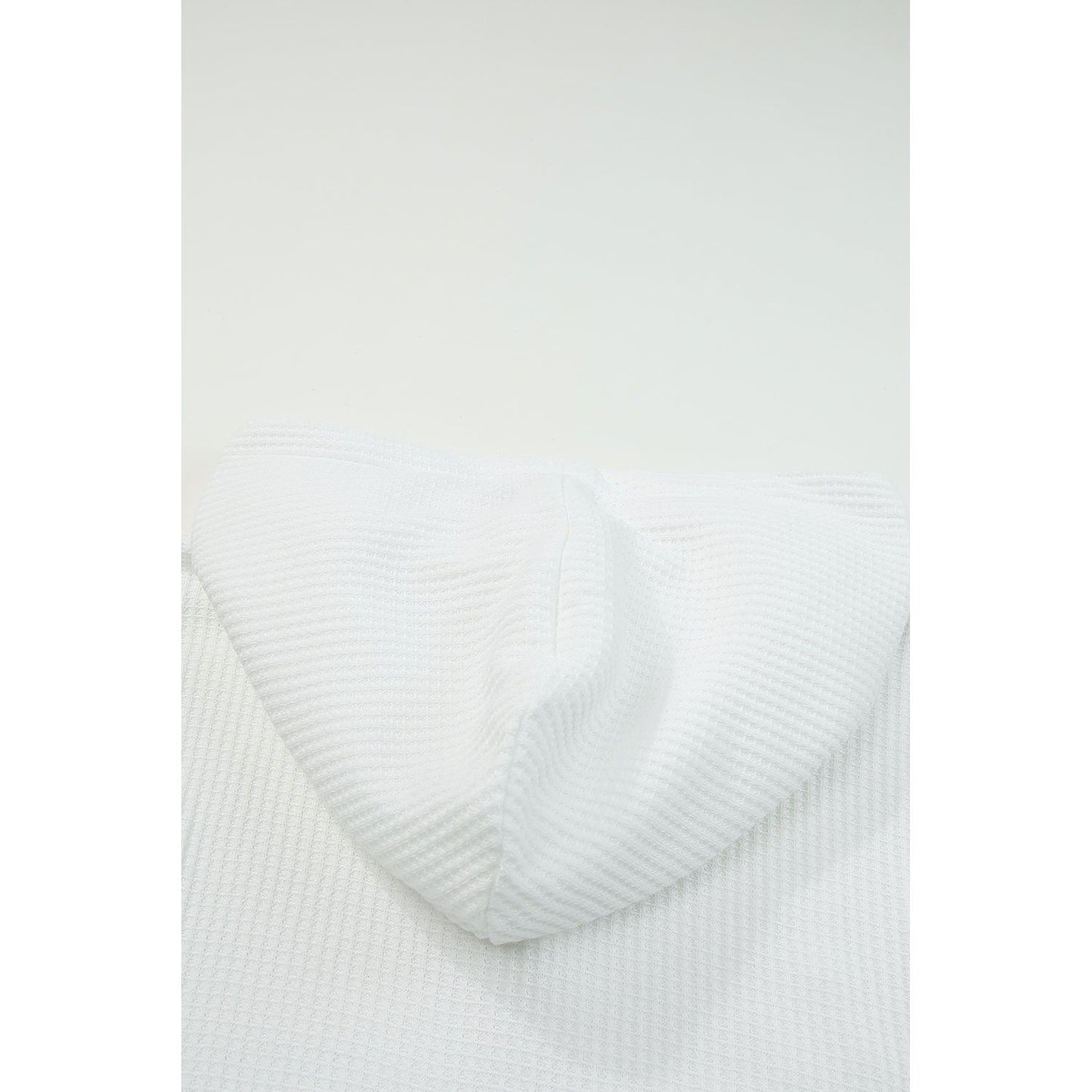 Waffle Knit Plaid Long Sleeve Kangaroo Pocket Hoodie